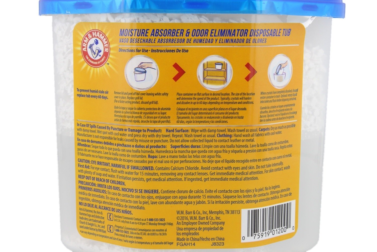 Arm & Hammer Moisture Absorber & Odor Eliminator 14Oz Tub, 3 Pack   Eliminates Musty Odors & Freshens Air For Closets, Laundry R