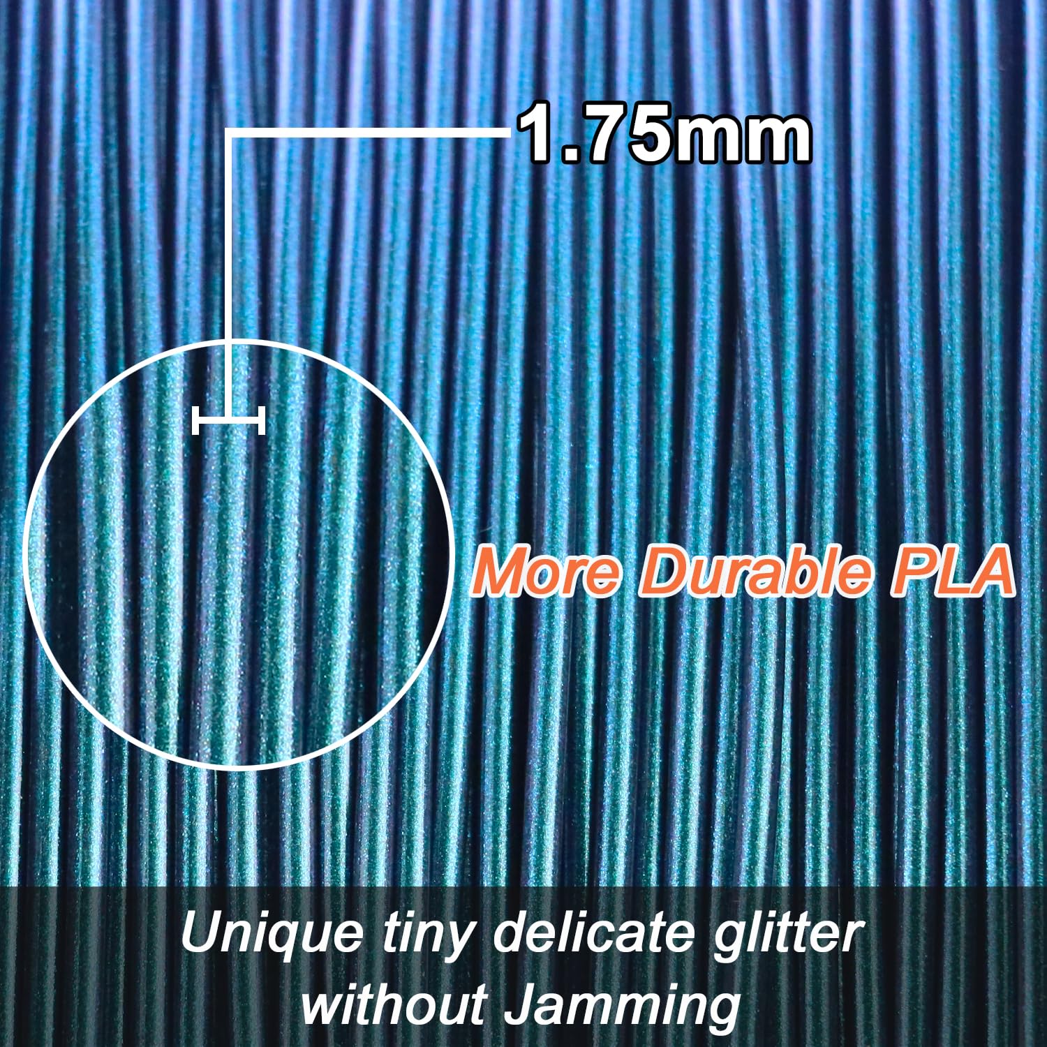 Lovoon 3D Pla Filament 1.75Mm Sparkle Glitter, Burnt Titanium 3D Printer Filament, Sparkle In Sunlight Filament, Subtle Glitter