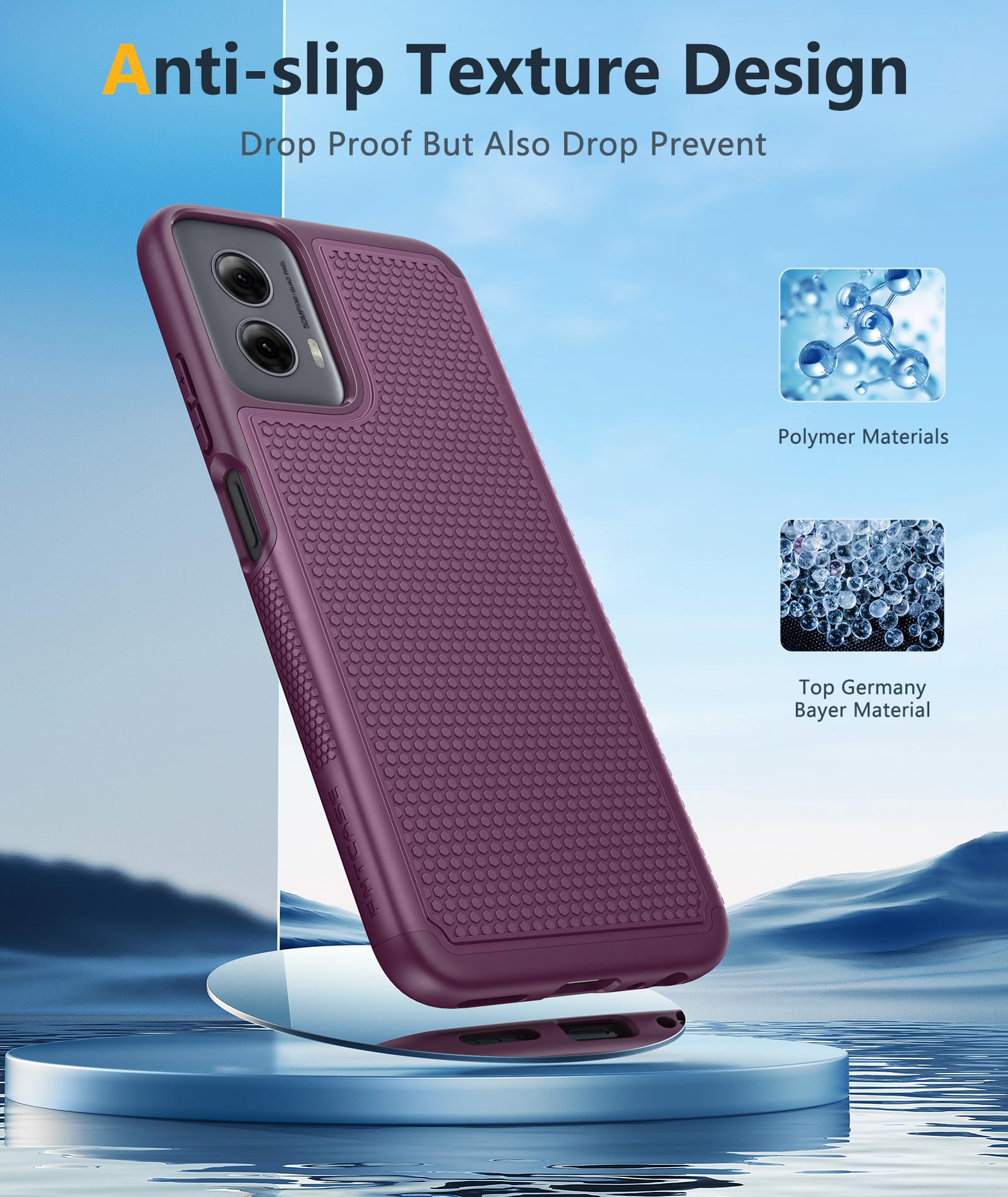 Fntcase For Motorola Moto G Power 5G 2024 Case: Dual Layer Protective Heavy Duty Cell Phone Cover Shockproof Rugged With Non Sli