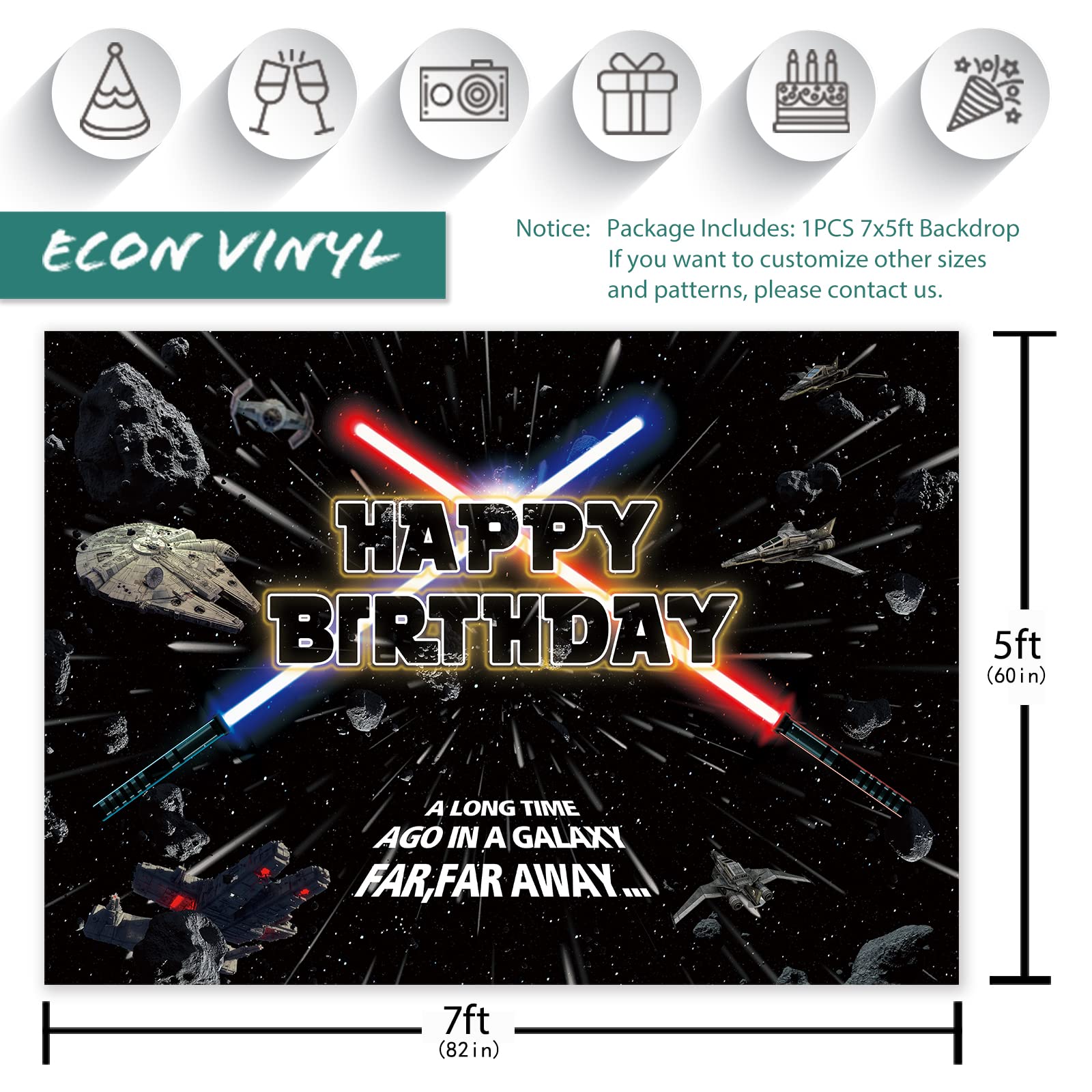 Seasonwood Star Themed Backdrop For Baby Boys Kids Birthday Party Universe Wars Background Galaxy Photography Party Decorations