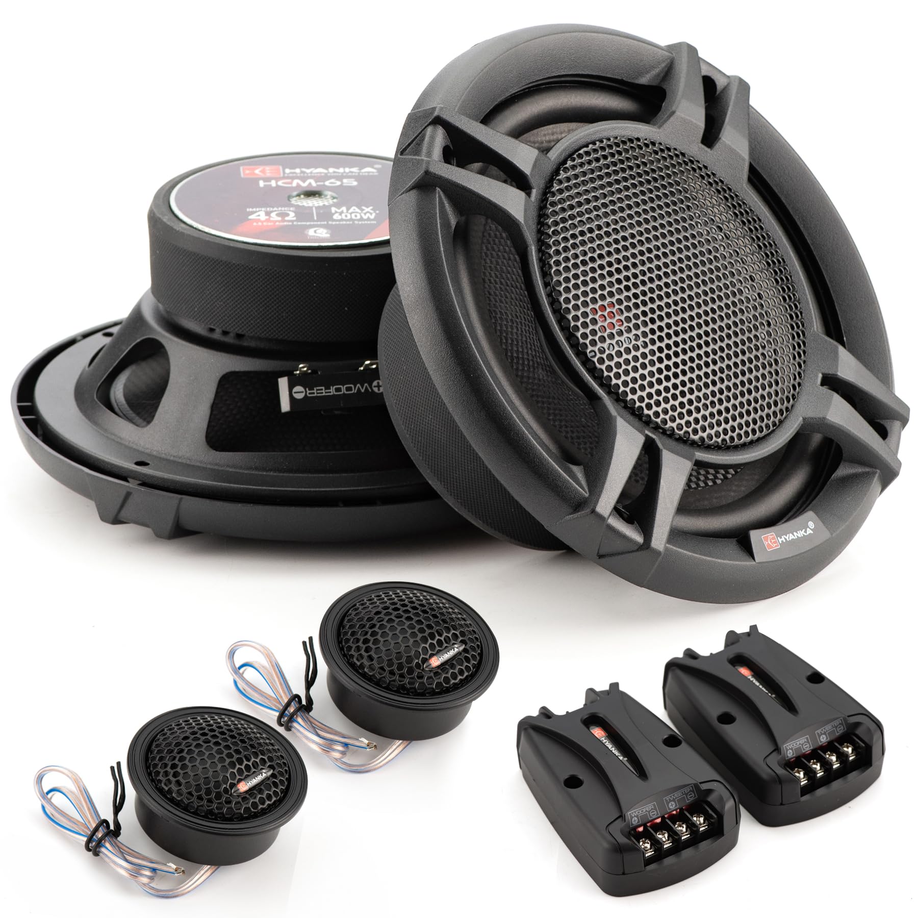 H Yanka Hcm 65 6.5 Component Car Speakers, 600 Watt Car Audio Stereo Door Speakers Perfect For Upgrading Any Car Stereo System I