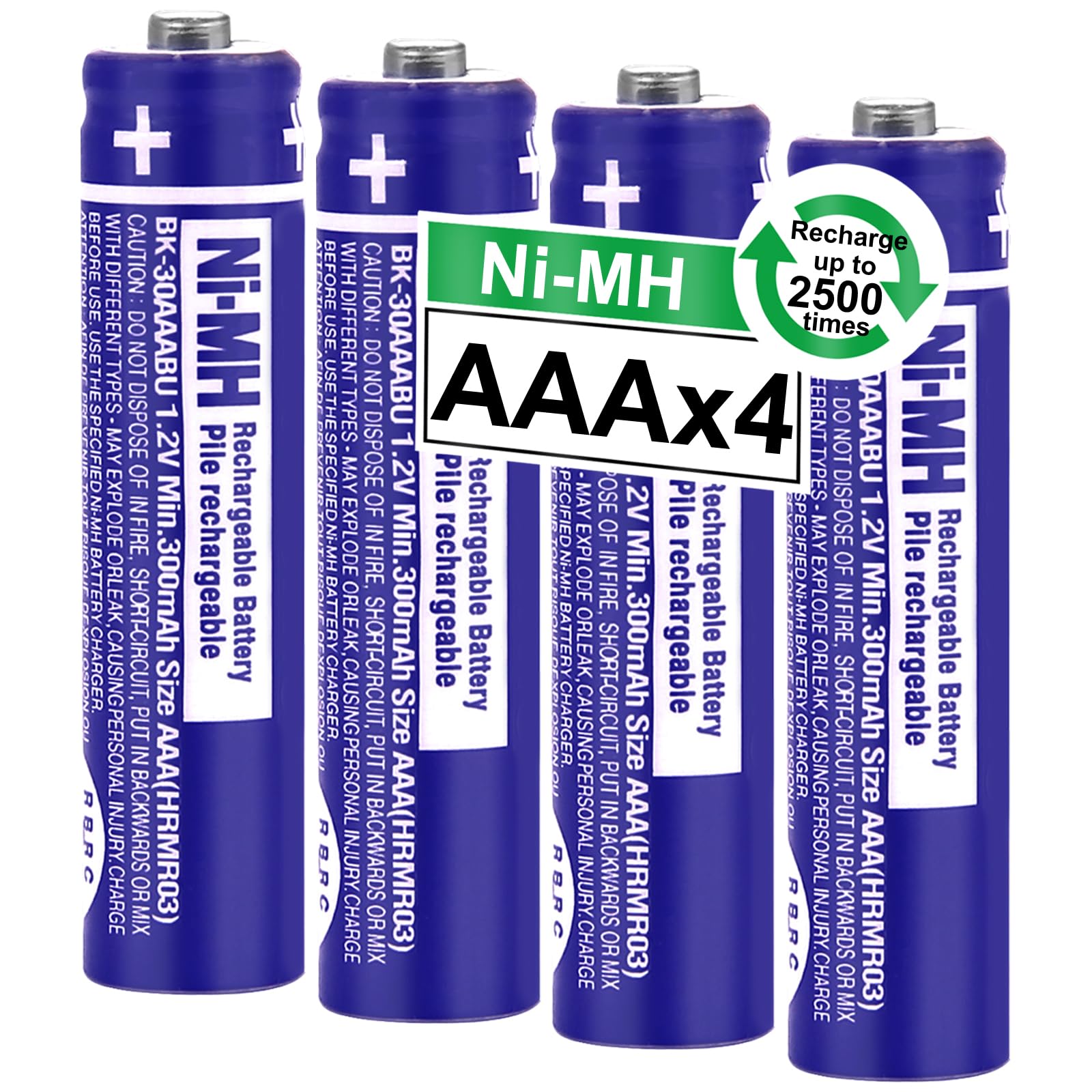 Osim 4Pack Bk 30Aaabu Ni Mh Aaa Rechargeable Batteries 300Mah Aaa Ni Mh Rechargeable Batteries 1.2V For Cordless Phones, Remote