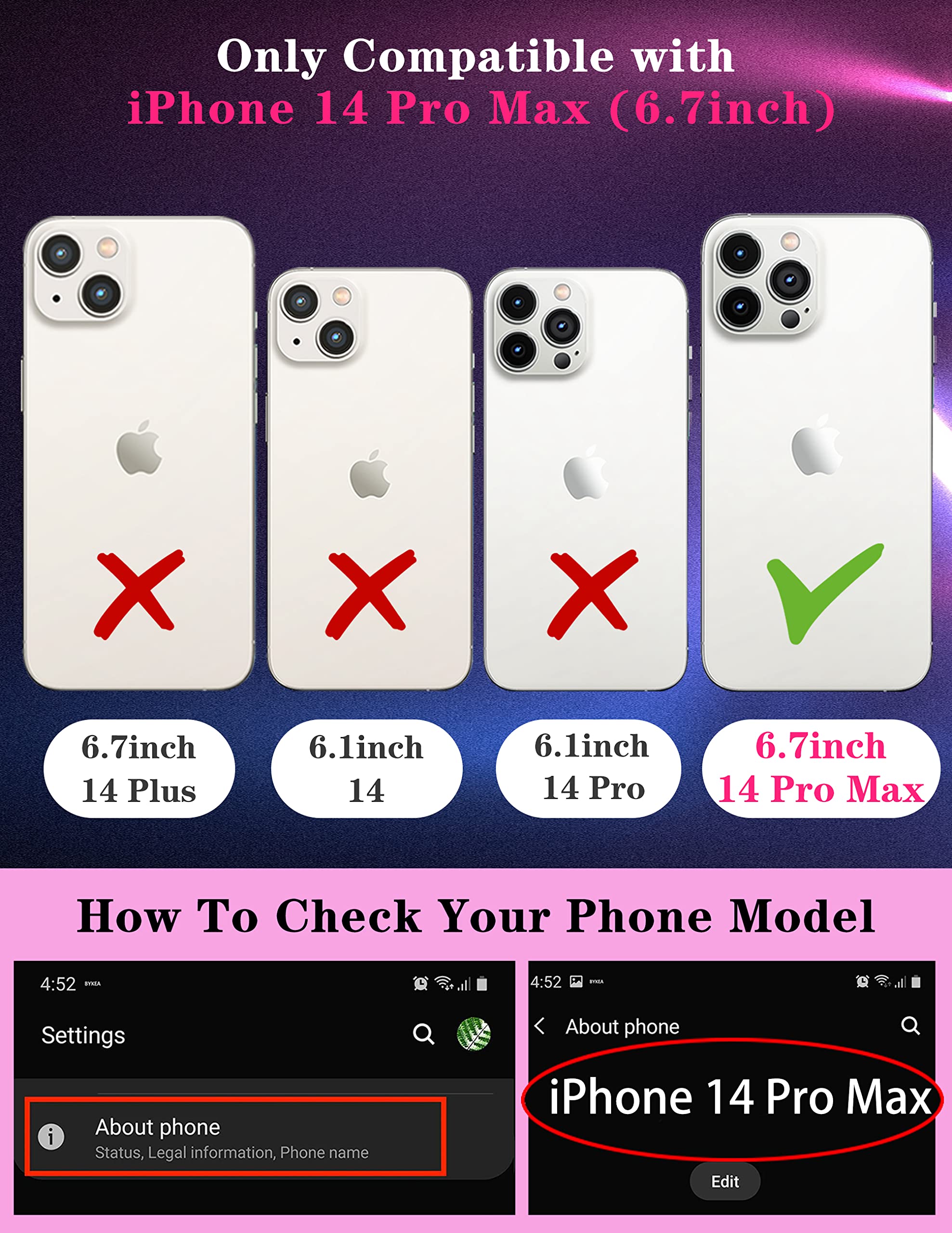 Goocrux (2In1 For Iphone 14 Pro Max Case Leopard Print For Women Girls Phone Cover Cute Cheetah Print Animal Design With Slide C