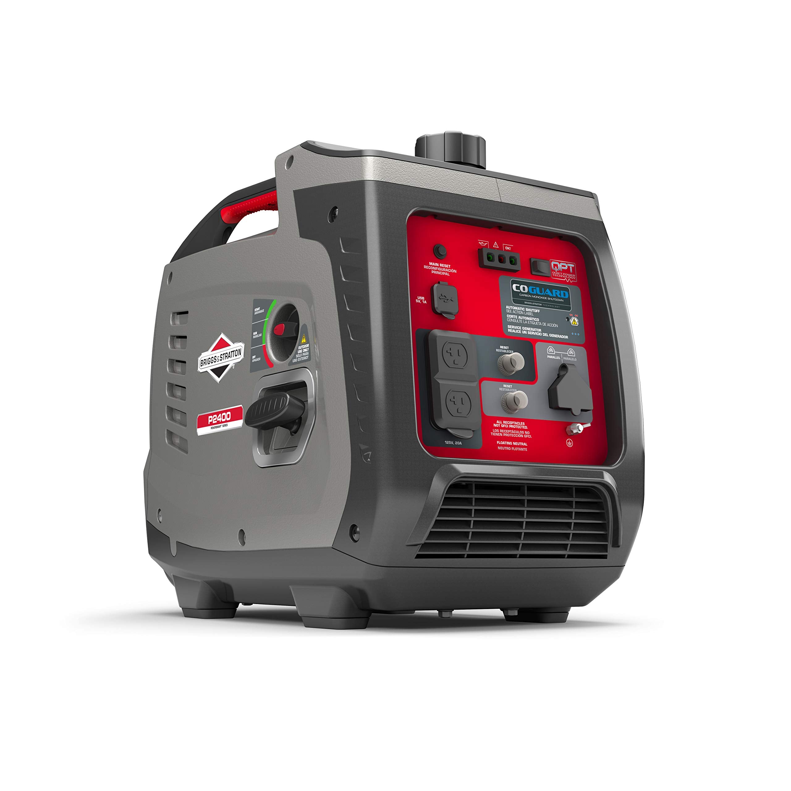 Briggs & Stratton P2400 Powersmart Series Inverter Generator With Quiet Power Technology And Co Guard 2400 Starting Watts 1800 R