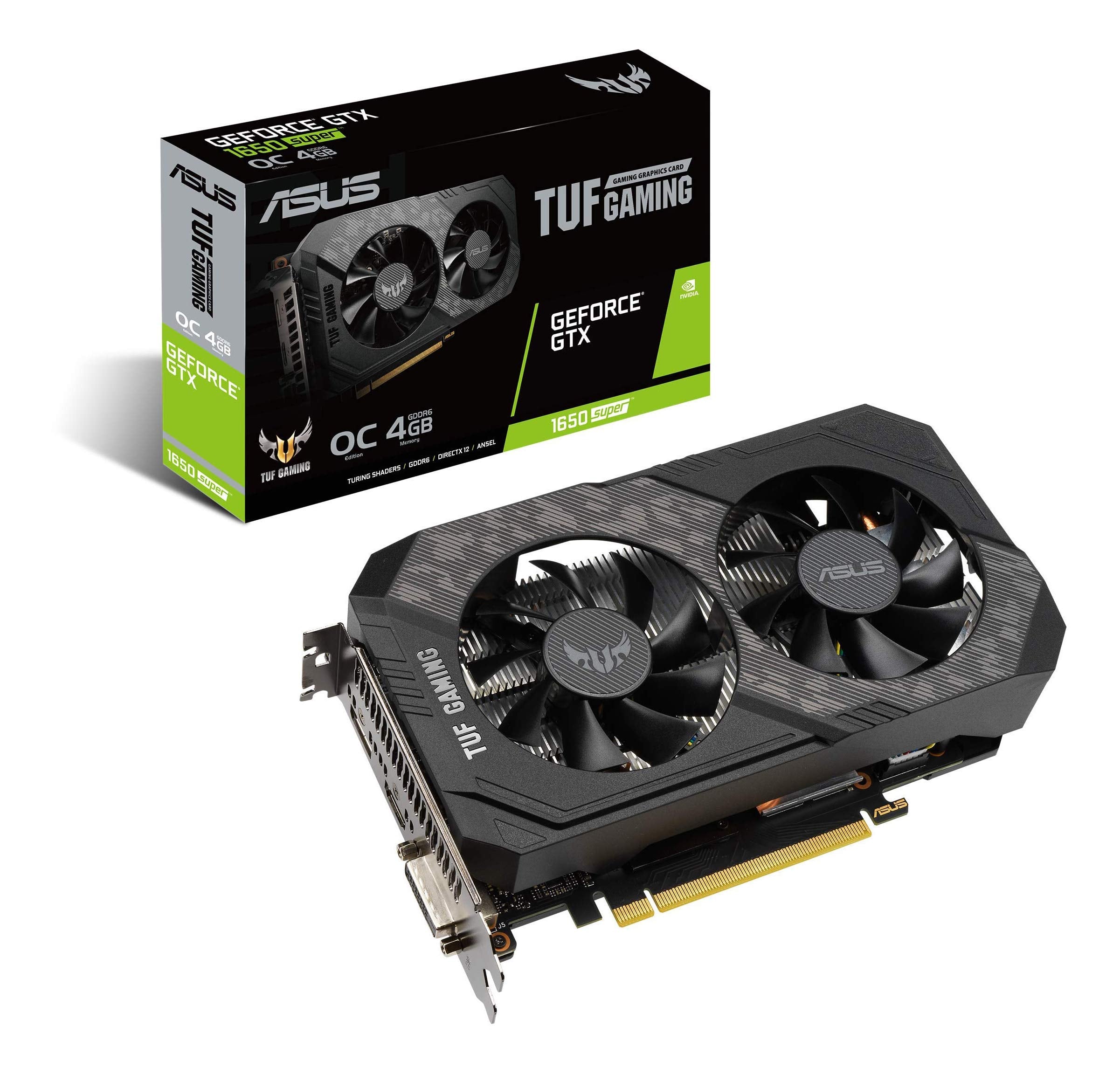 ASUS TUF Gaming GeForce GTX 1650 Super Overclocked 4GB Edition HDMI DP DVI Gaming Graphics Card (TUFGTX1650SO4GGAMING)