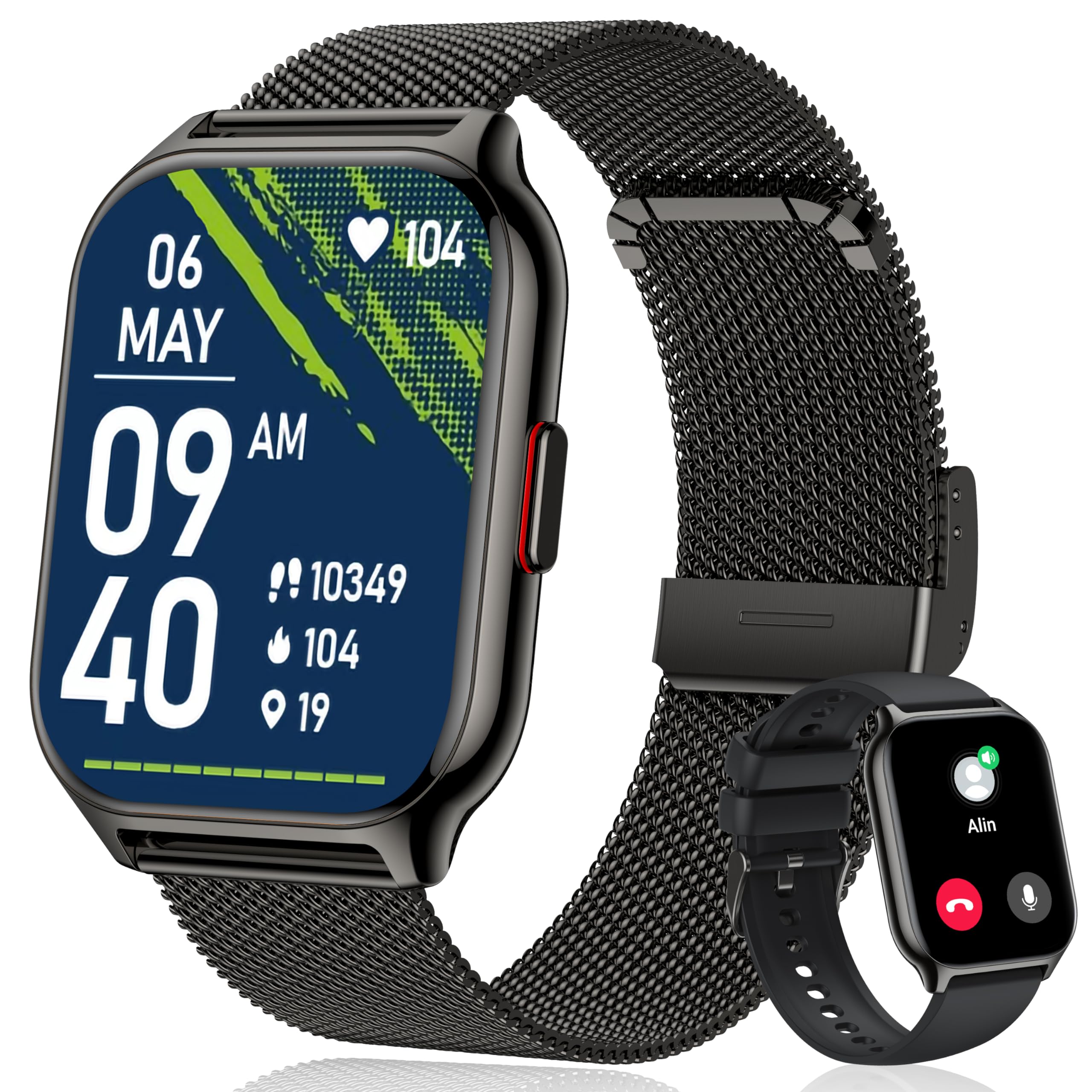 ZOSKVEE Smart Watch for Women Men(Dial/Answer Calls), 2.0 Fitness Tracker Watch with Heart Rate/Blood Pressure/Blood Oxygen Moni