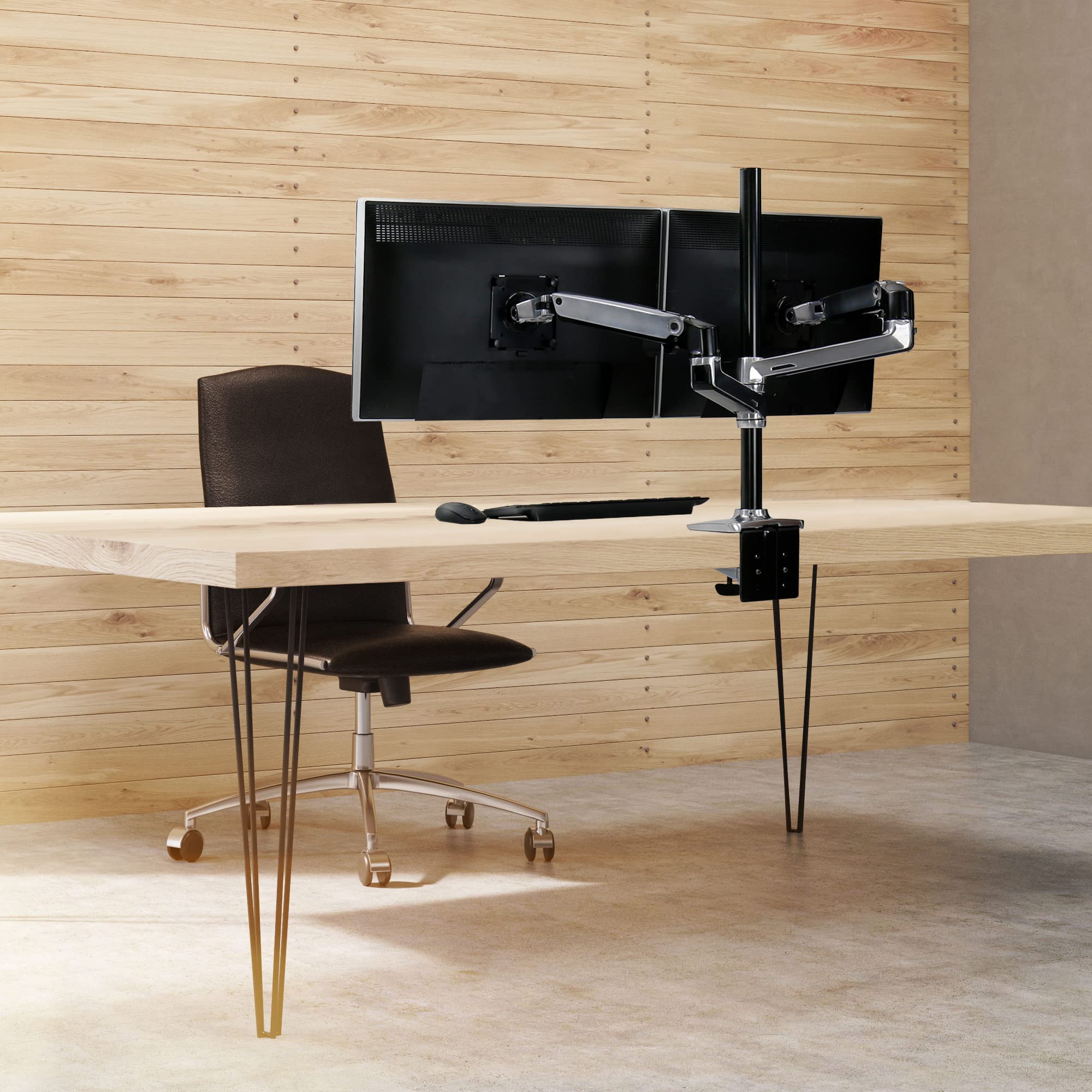 Ergotron � LX Vertical Stacking Dual Monitor Arm, VESA Desk Mount � for 2 Monitors Up to 40 Inches, 7 to 22 lbs Each � Tall Pole, Polished Aluminum