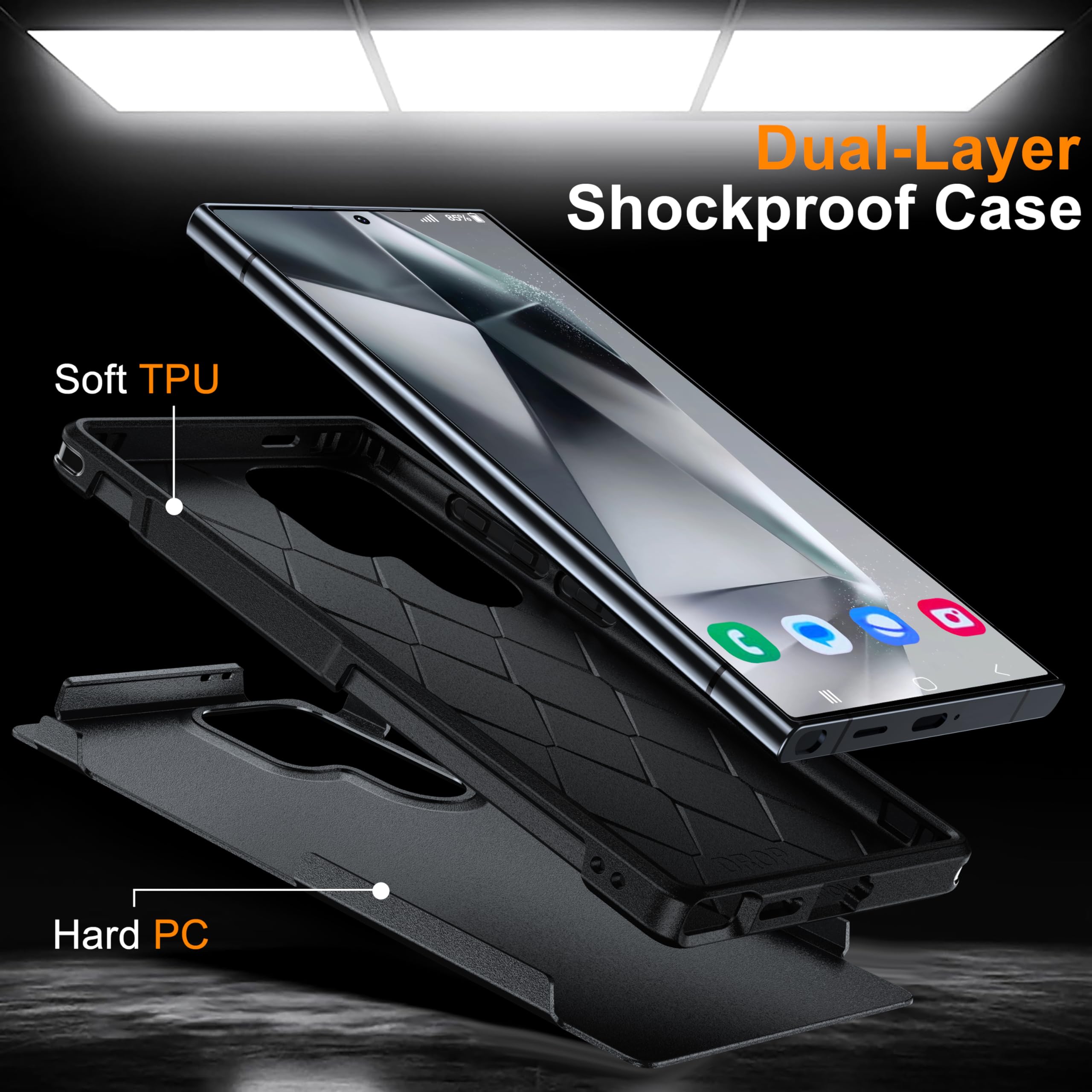 Oneagle For Samsung Galaxy S24 Ultra Case,Galaxy S24 Ultra Phone Case [Compatible Wireless Charging][15Ft Military Grade Drop Pr