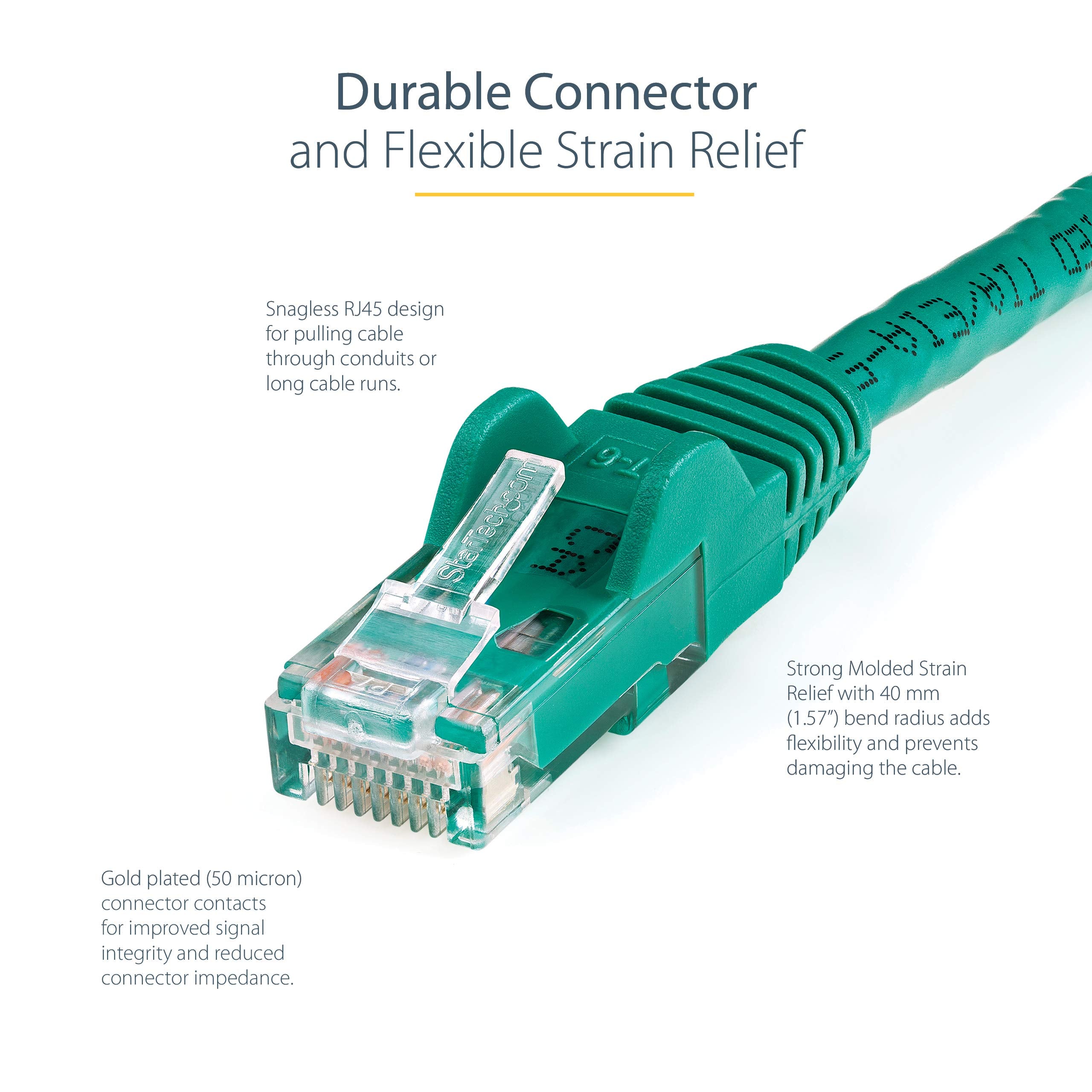 Startech.Com 25Ft Cat6 Ethernet Cable   Green Cat 6 Gigabit Ethernet Wire  650Mhz 100W Poe Rj45 Utp Category 6 Network/Patch Cor