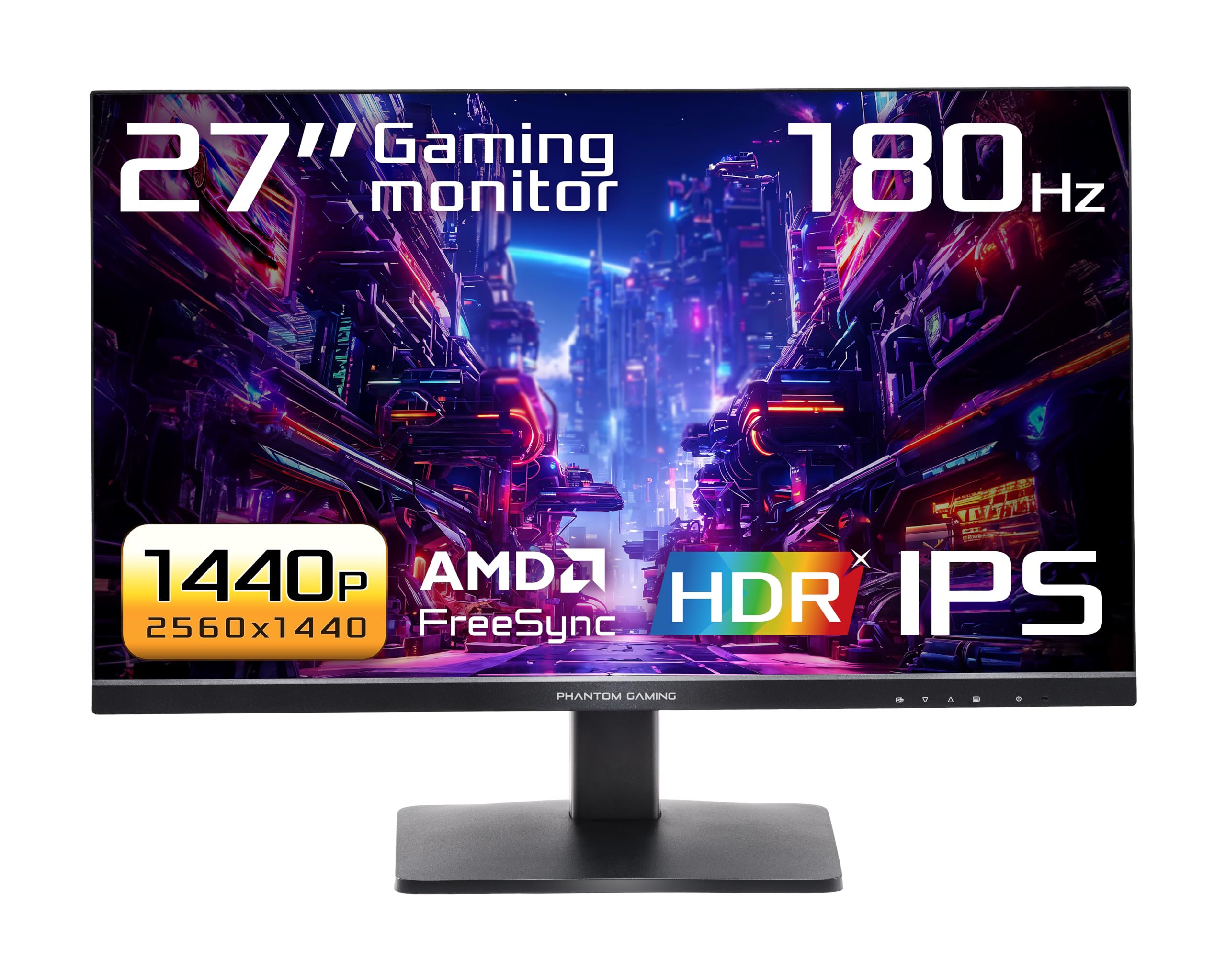 ASRock MN PG27QFT1B 27 Flat IPS 2560x1440 16:9 1ms 5ms 180Hz 2xHDMI DP SPK