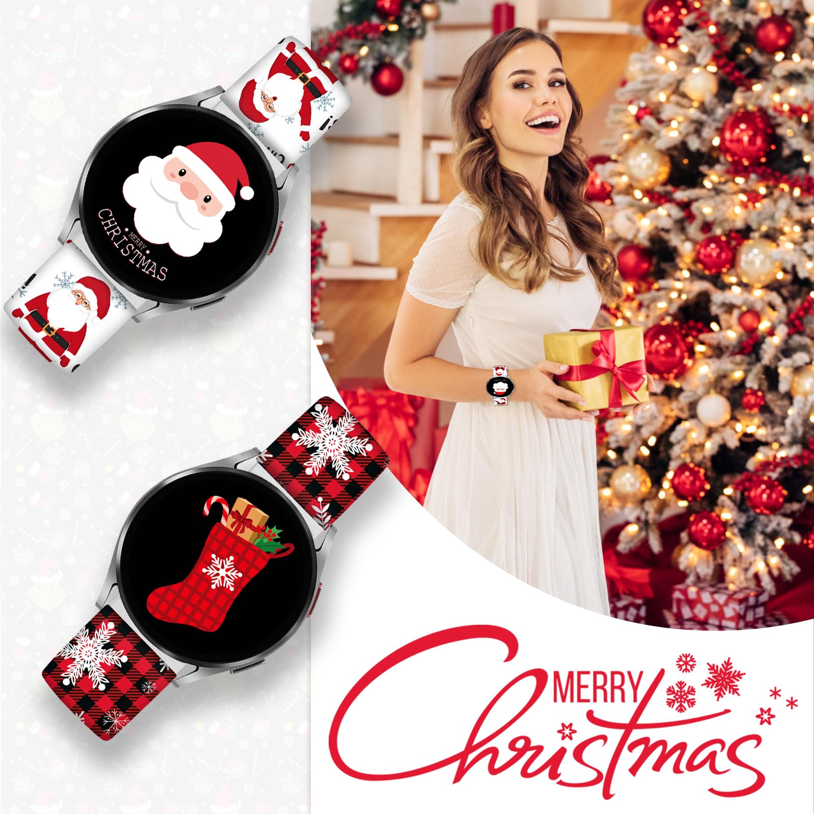 Christmas Halloween Watch Bands Compatible With Samsung Galaxy Watch 40Mm 41Mm 42Mm 44Mm 45Mm 46Mm, 20Mm Holiday Replacement Sil