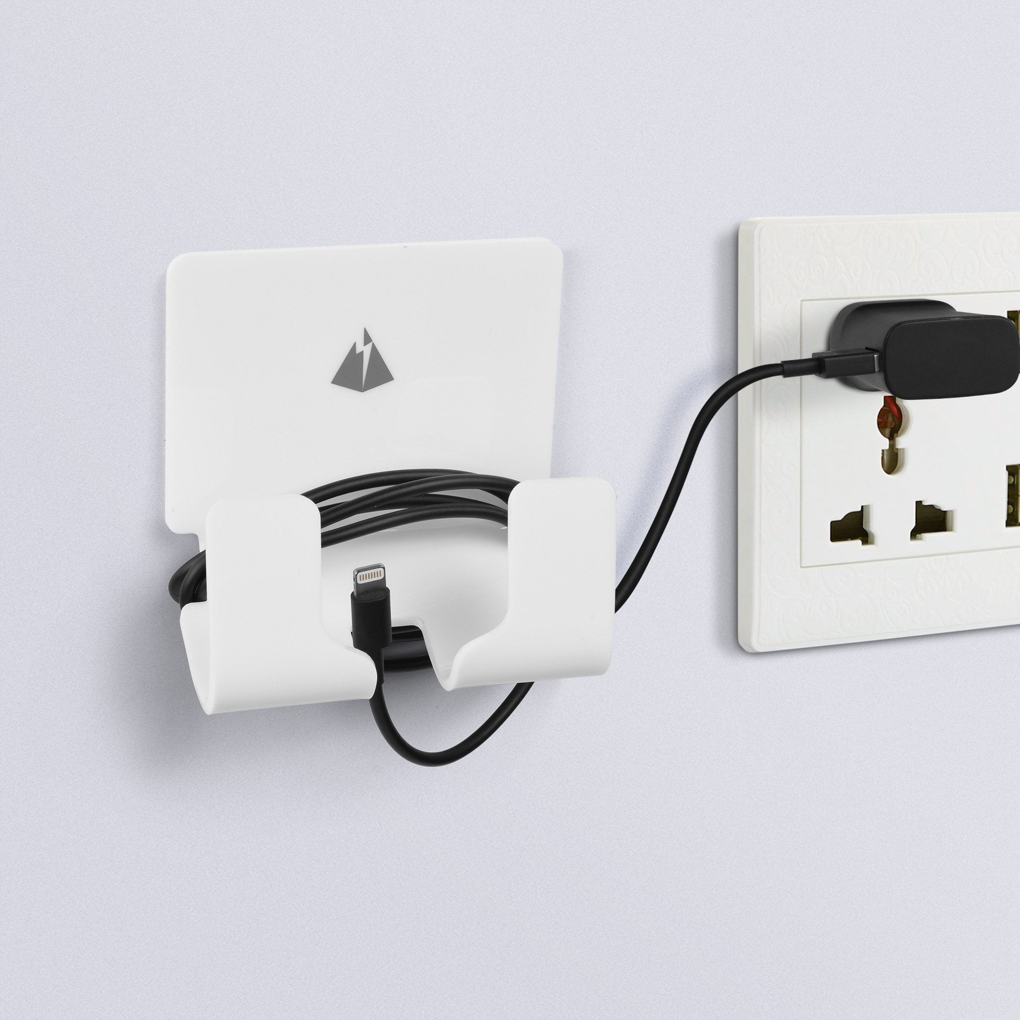 Txesign Adhesive Wall Phone Holder Mount For Smartphones Iphone External Battery Wall Holder Mount (White)