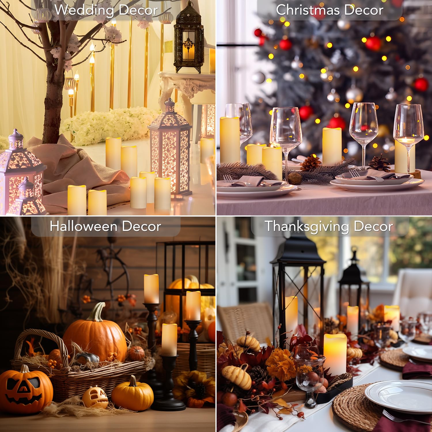 Anjaylia Flameless Candles Led Candles Battery Operated Candles With Flickering Flame 4'' 5'' 6'' 7'' Pack Of 12, Remote Control