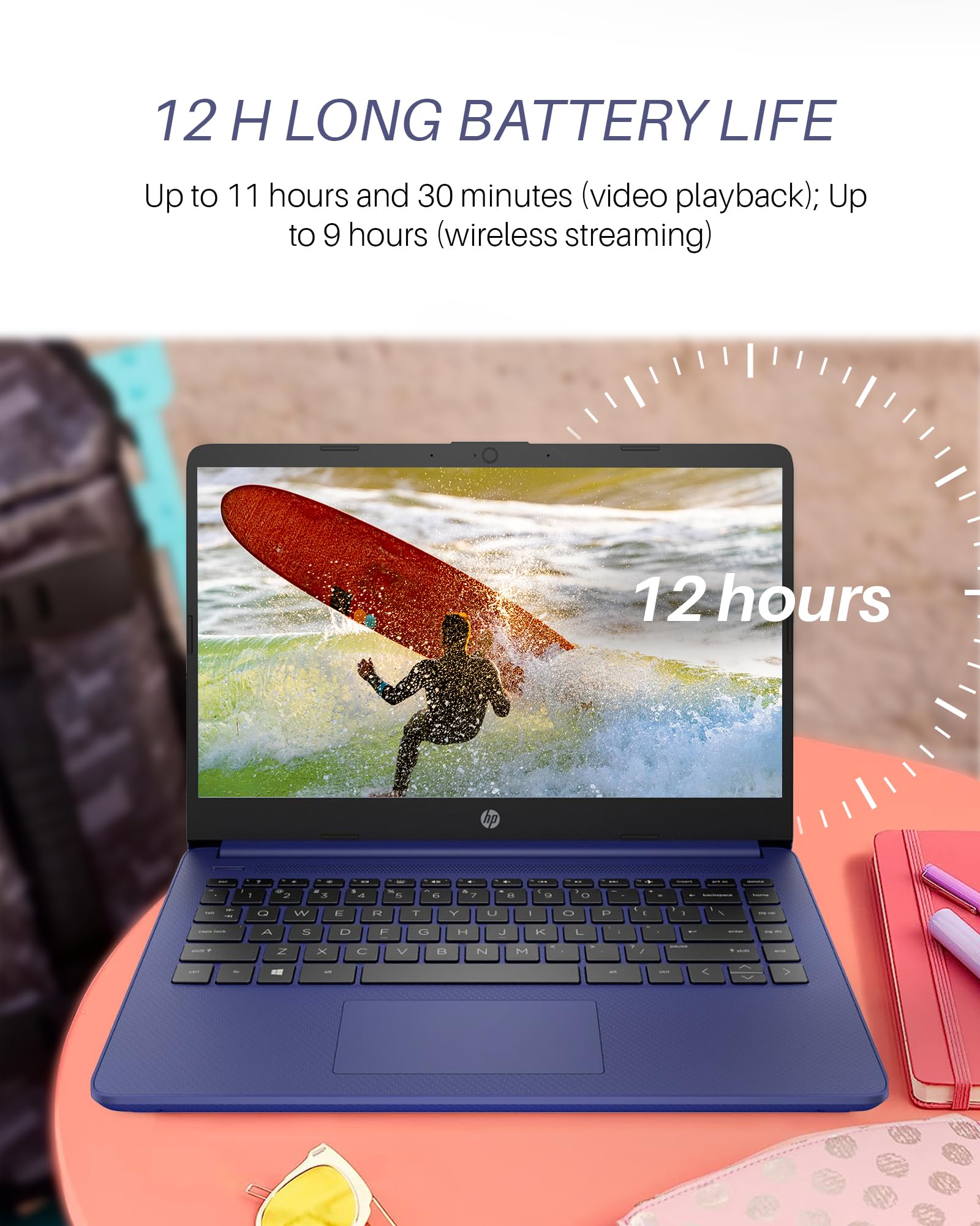 Hp 2024 Stream 14 Inch Laptop For Students And Business, Intel Celeron N4120, Blue Laptop 16Gb Ram + 320Gb Storage (64Gb Emmc+25