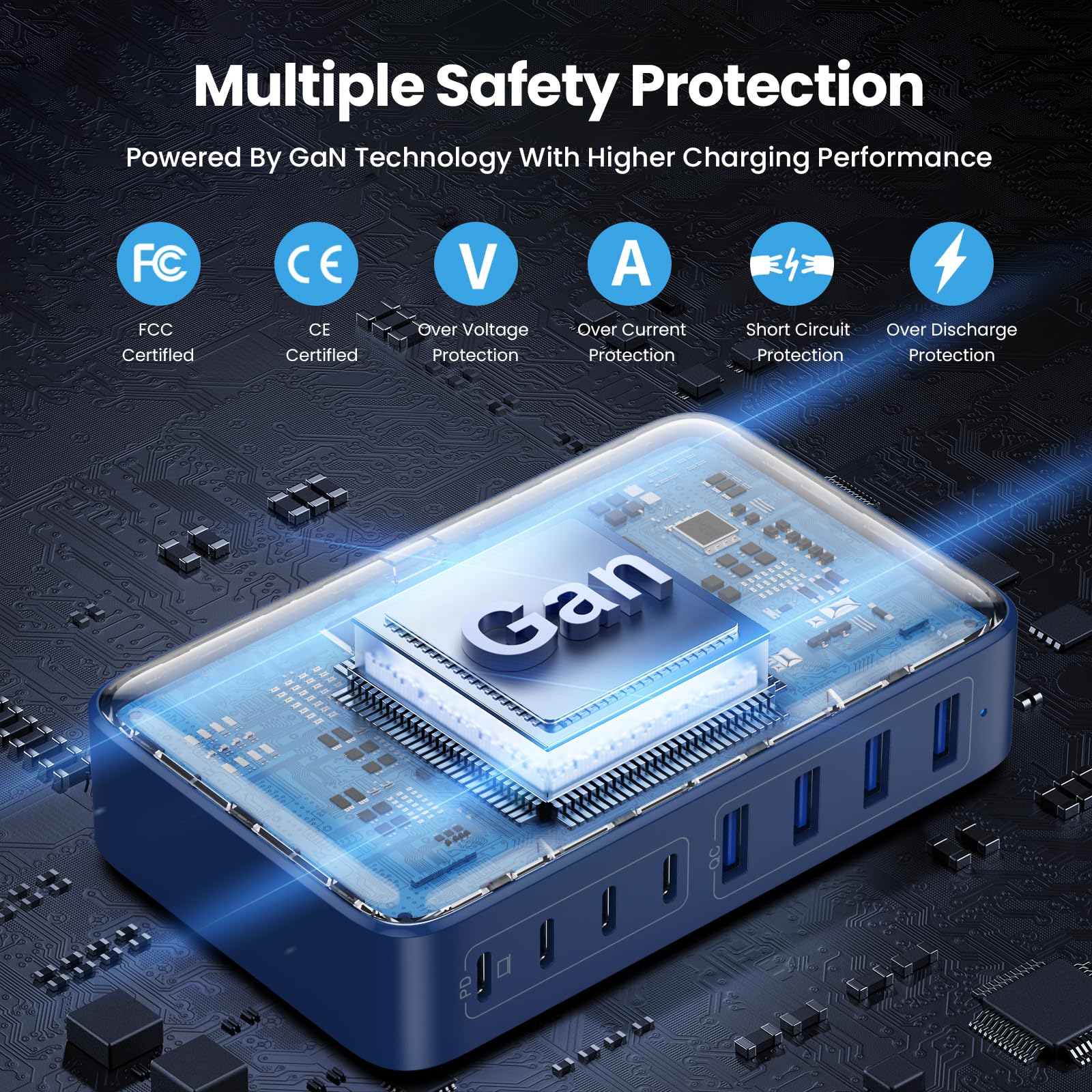 Usb C Charger 105W Usb C Charger Block Gan Iii 8 Port Fast Charging Station Pd 65W Laptop Charger Adapter Compatible With Macboo