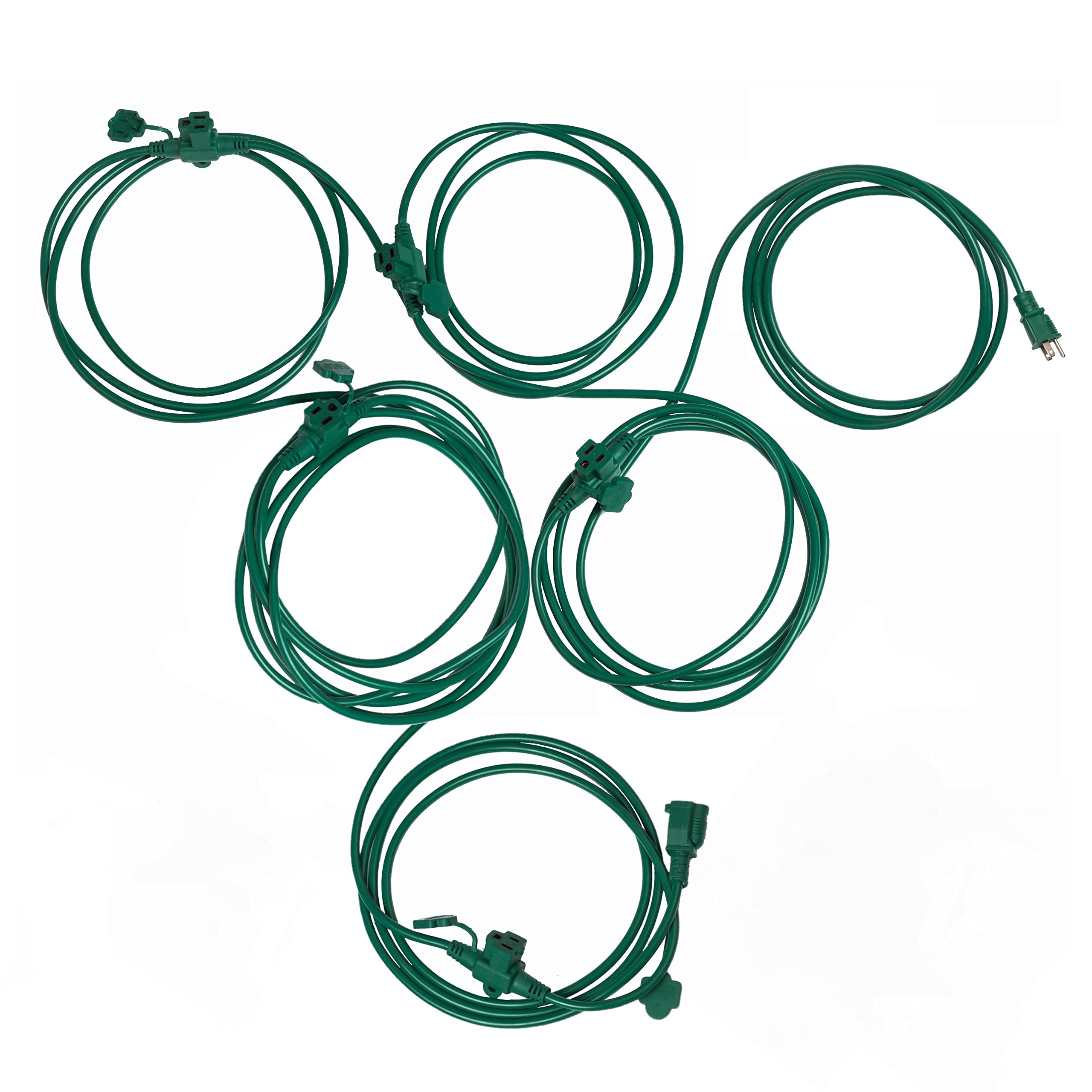 Eversimpleinc 50Ft Outdoor Extension Cord With 6 Outlets Evenly Spaced??, With Waterproof Cover, Ideal For Outdoor Decoration La