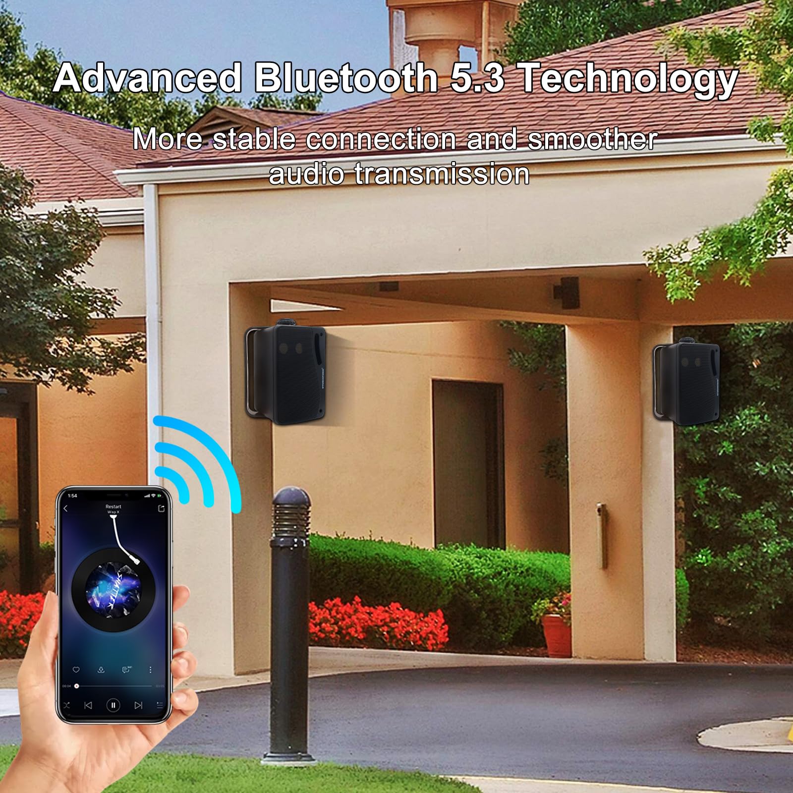 Studiofinix 3.5 Inch Outdoor Bluetooth Speakers Waterproof Wired,3 Way 200W Upgrade Premium Wall Mount Speakers,Ideal Use In Pat