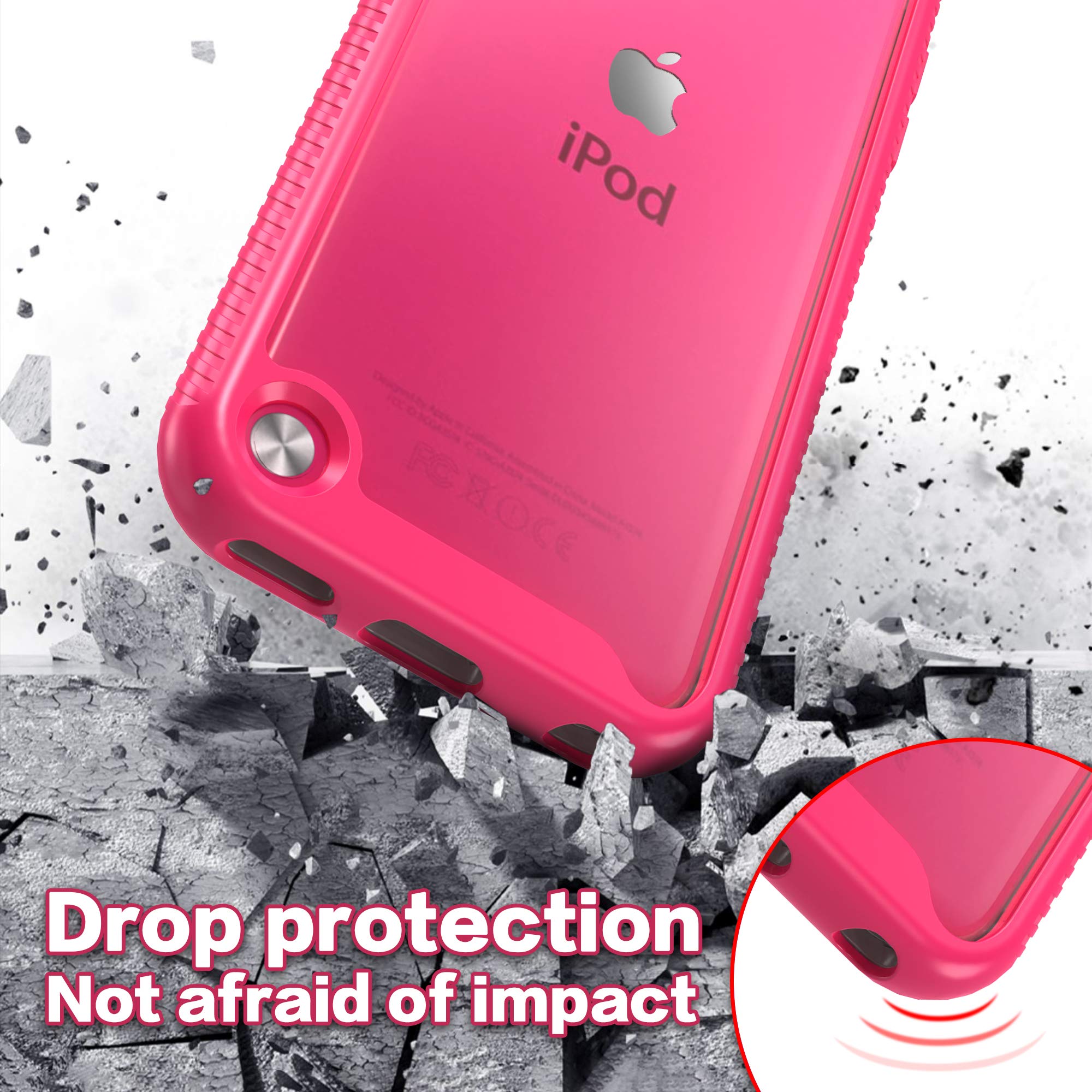 Idystar For Ipod Touch 7Th Generation Case,2 In 1 Shockproof Ipod Case With 2 Hd Screen Protectors,Hybrid Heavy Duty Protection
