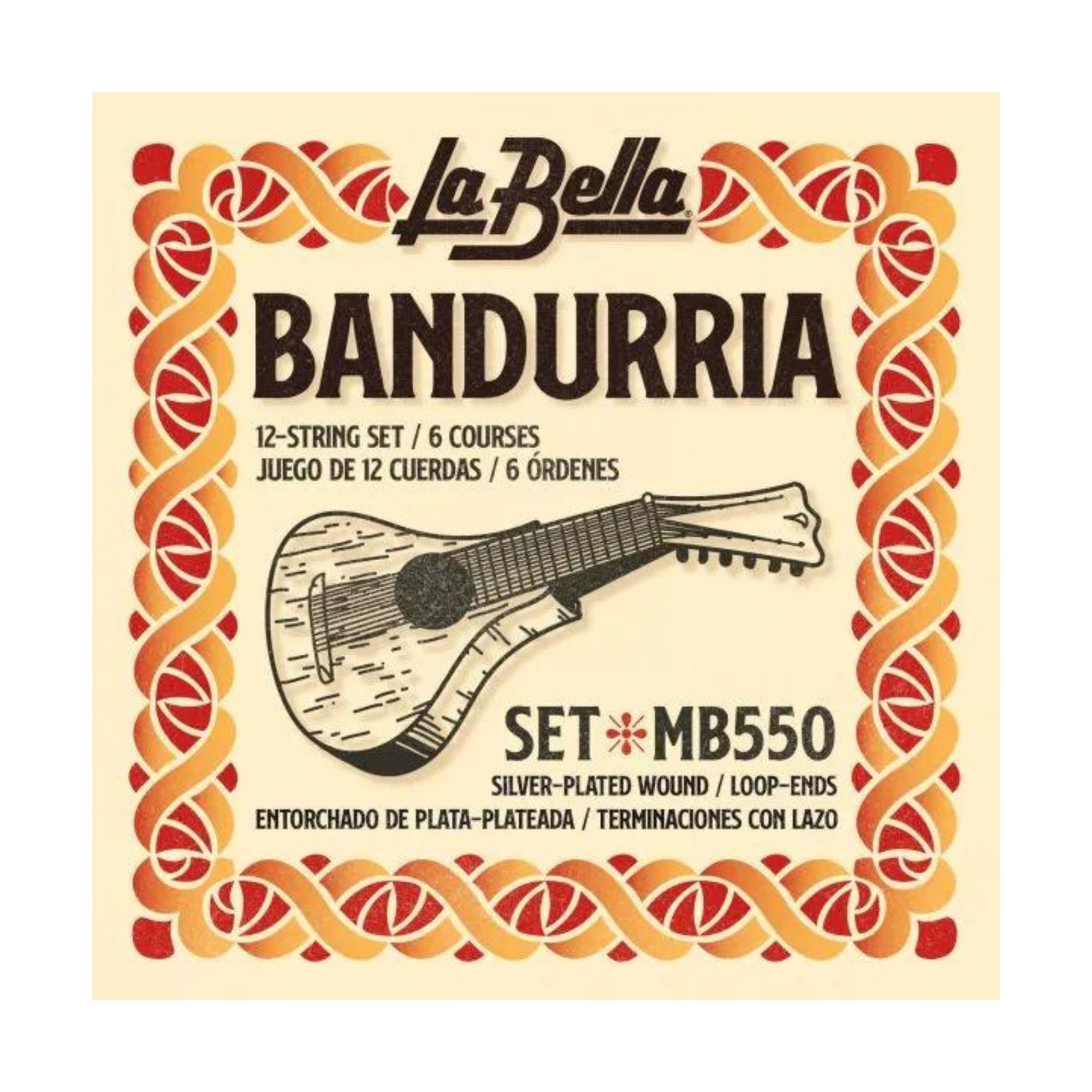 La Bella Mb550 Silver-Plated Wound Loop-Ends Bandurria String