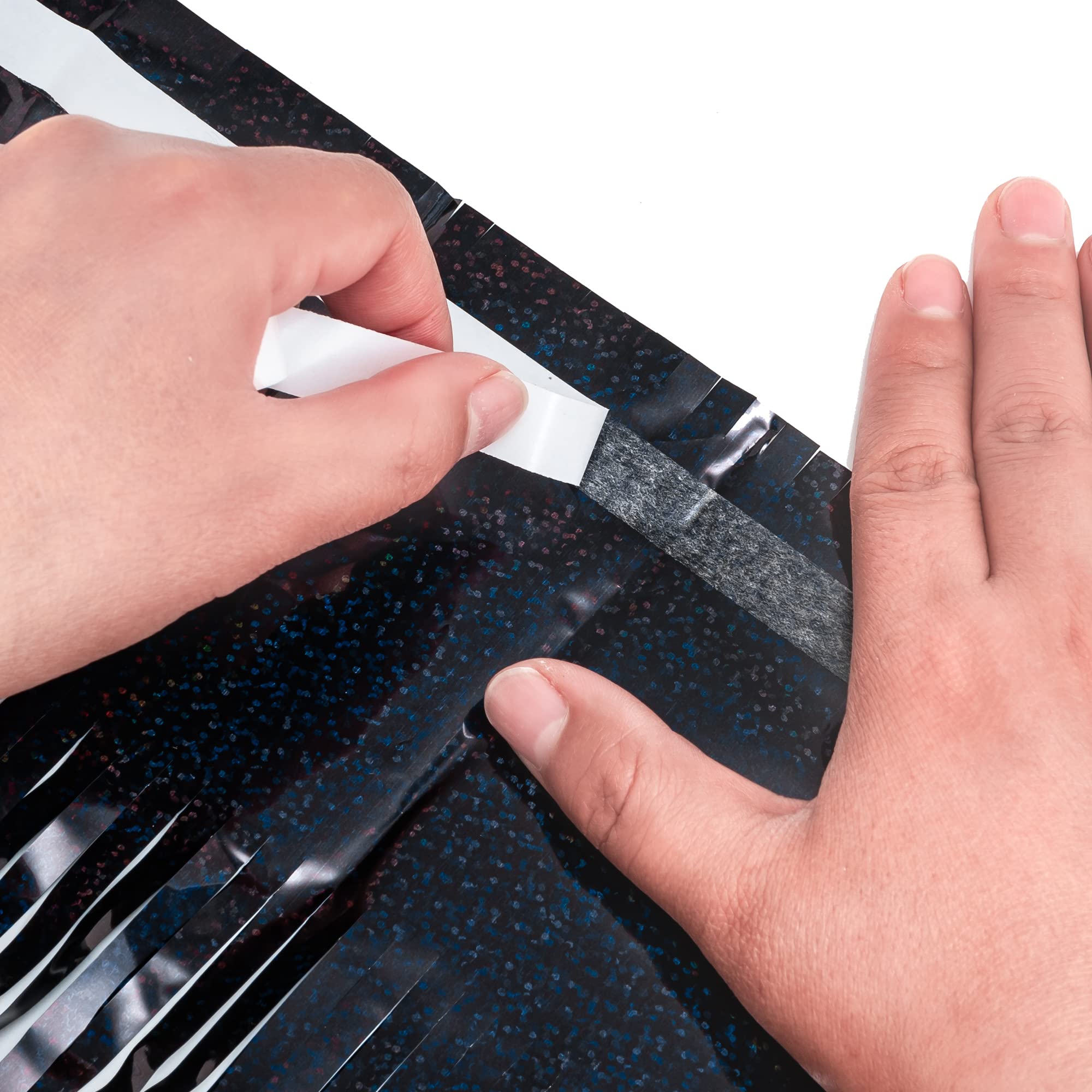 Black Tinsel Curtain Party Backdrop   Greatril Party Streamers Backdrop Foil Fringe Curtains For Birthdays/Wizard Decorations