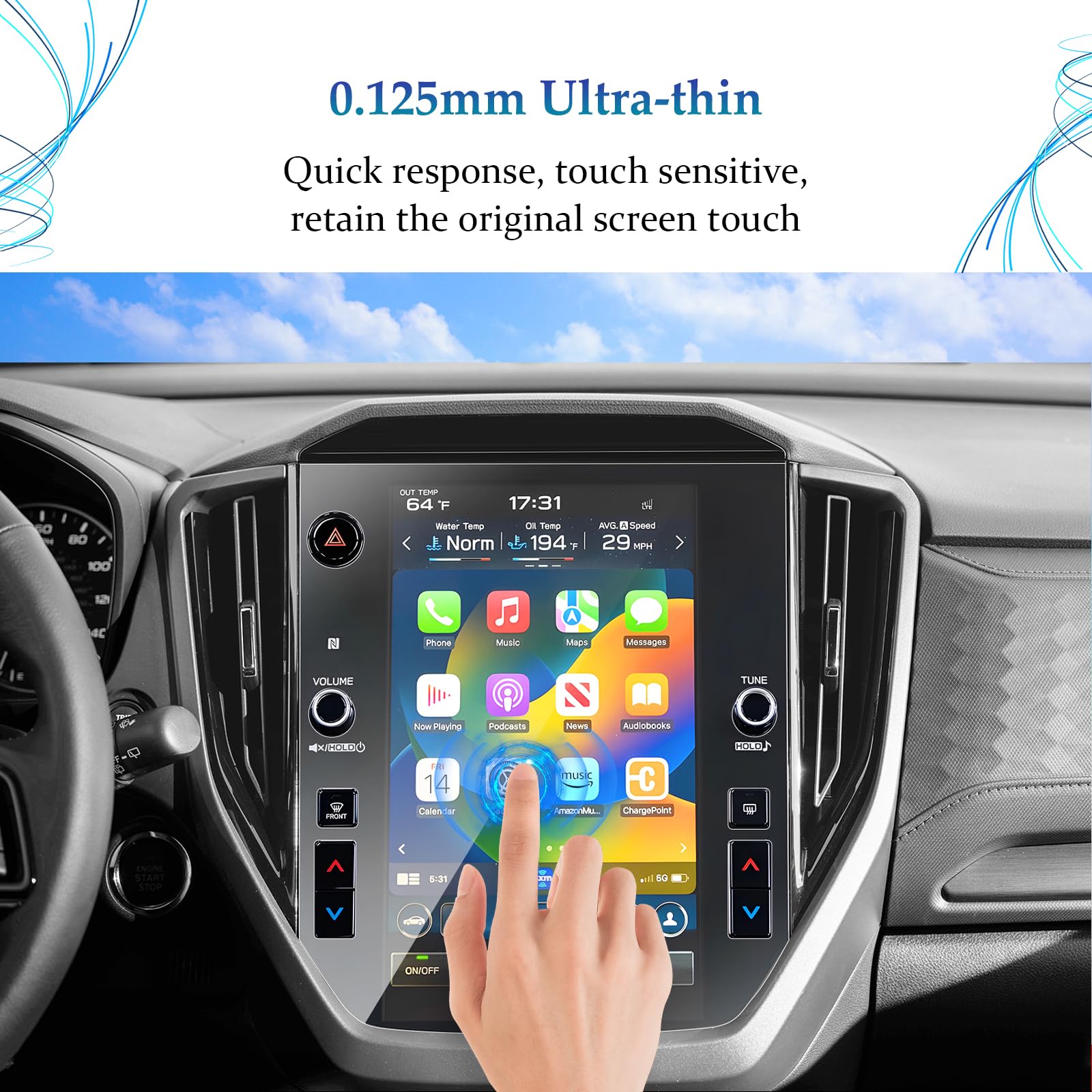 Sktu For 2025 Subaru Forester Screen Protector For 2025 Subaru Forester 11.6 Inch Navigation Display Subaru Forester 2025 Accessories High Clarity Anti Scratch 2025 Forester Screen Protector (2Pcs)