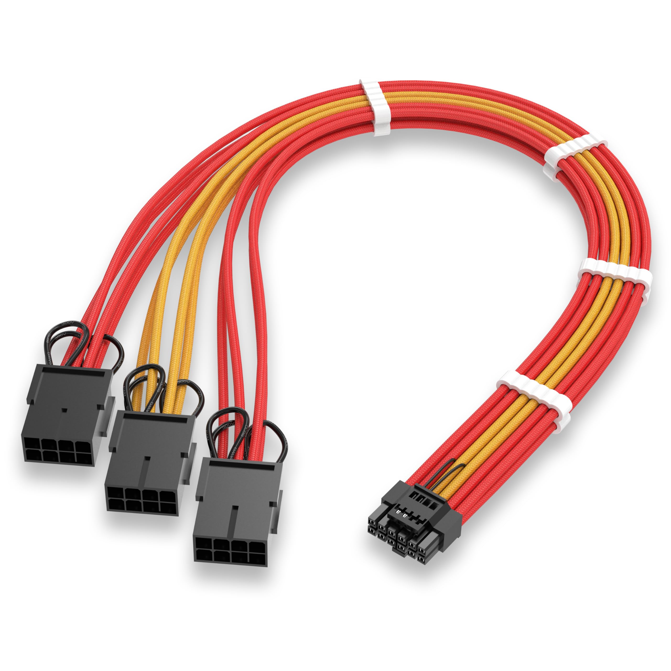 Ezdiy Fab Gpu Power Sleeved Cable Extension, 16Pin(12+4) Pcie 5.0 Connector Male To 3X Pcie 8 Pin For Rtx4070Ti Super, 4080 Supe