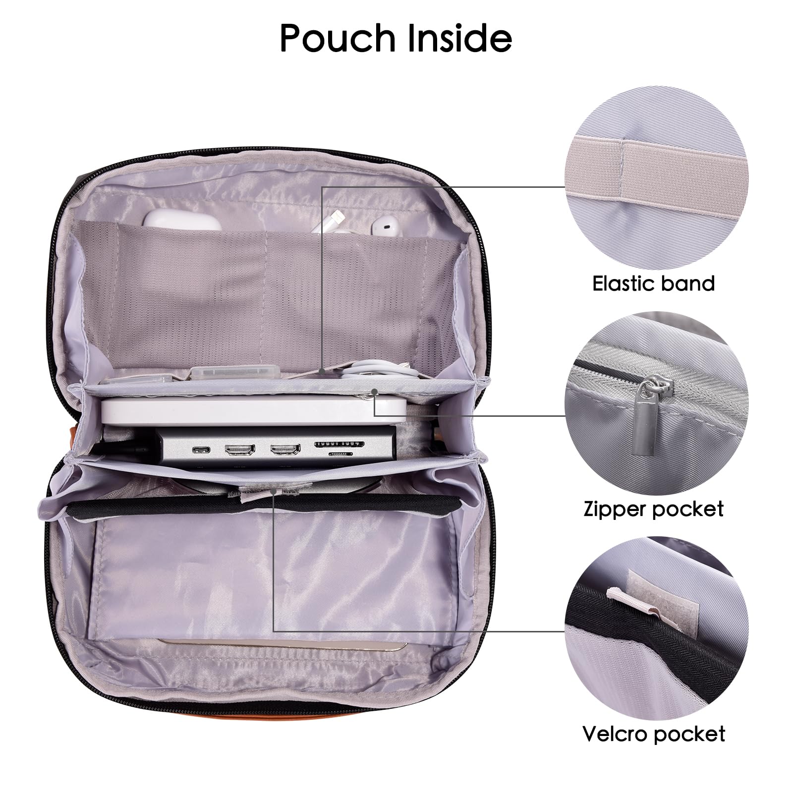 Ddgro Electronics Organizer Travel Pouch   Perfect Accessory Bag For Electronics, Macbook Charger & Cords, Cables, Hard Drive (B
