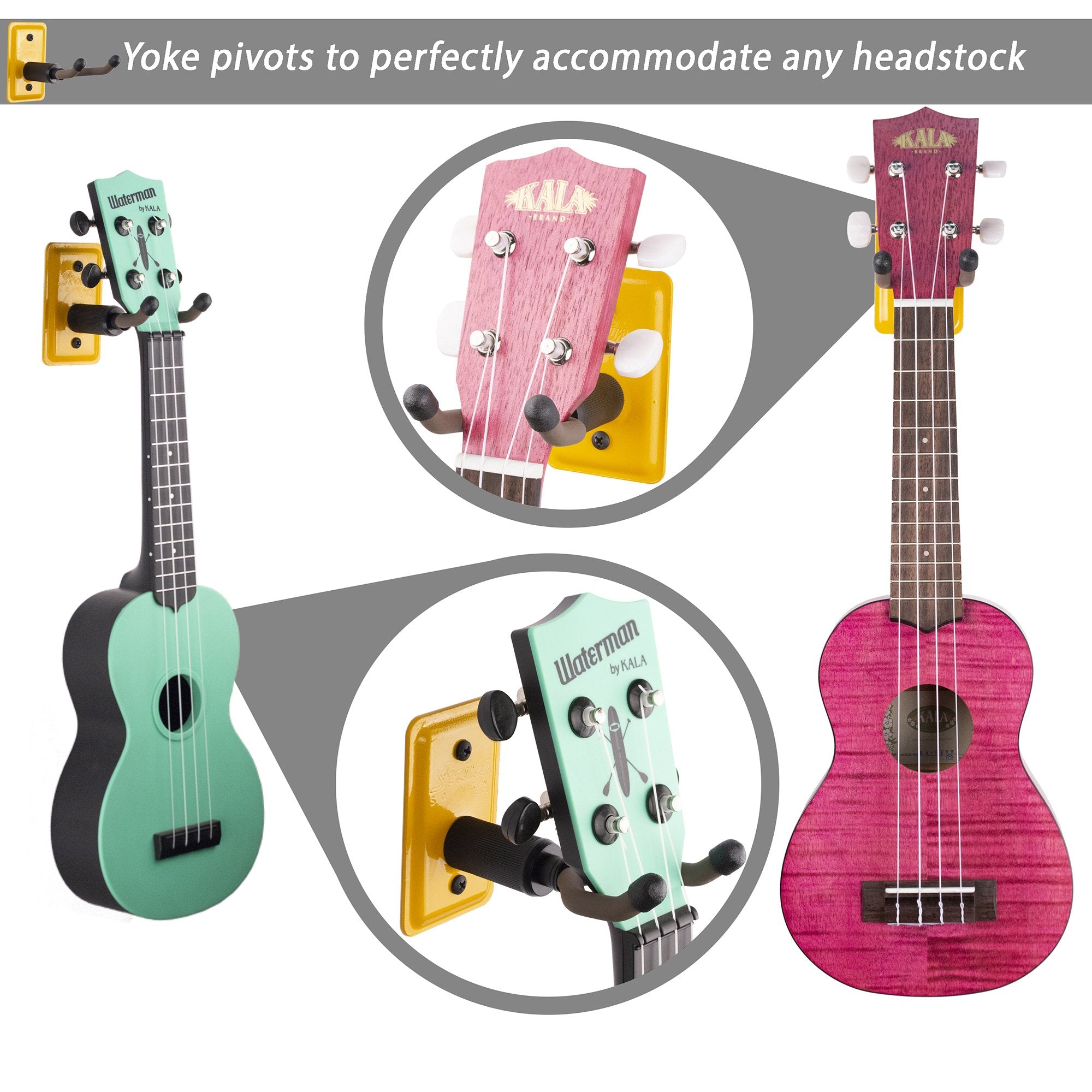 String Swing Ukulele Wall Mount Stand For Mandolin Ukele Banjo - Concert Pineapple Soprano Tenor And Baritone Compatible - Safet