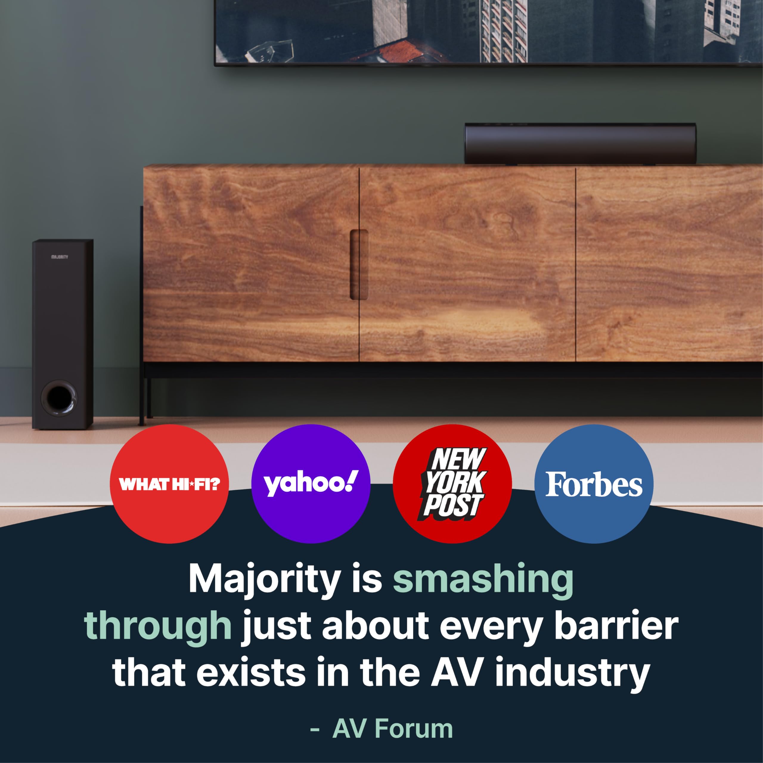 Majority Bluetooth Soundbar With Subwoofer | 100 Watts Sound Bar For Tv | 2.1 Stereo Tv Sound Bar With Optical, Rca, Usb, And Au