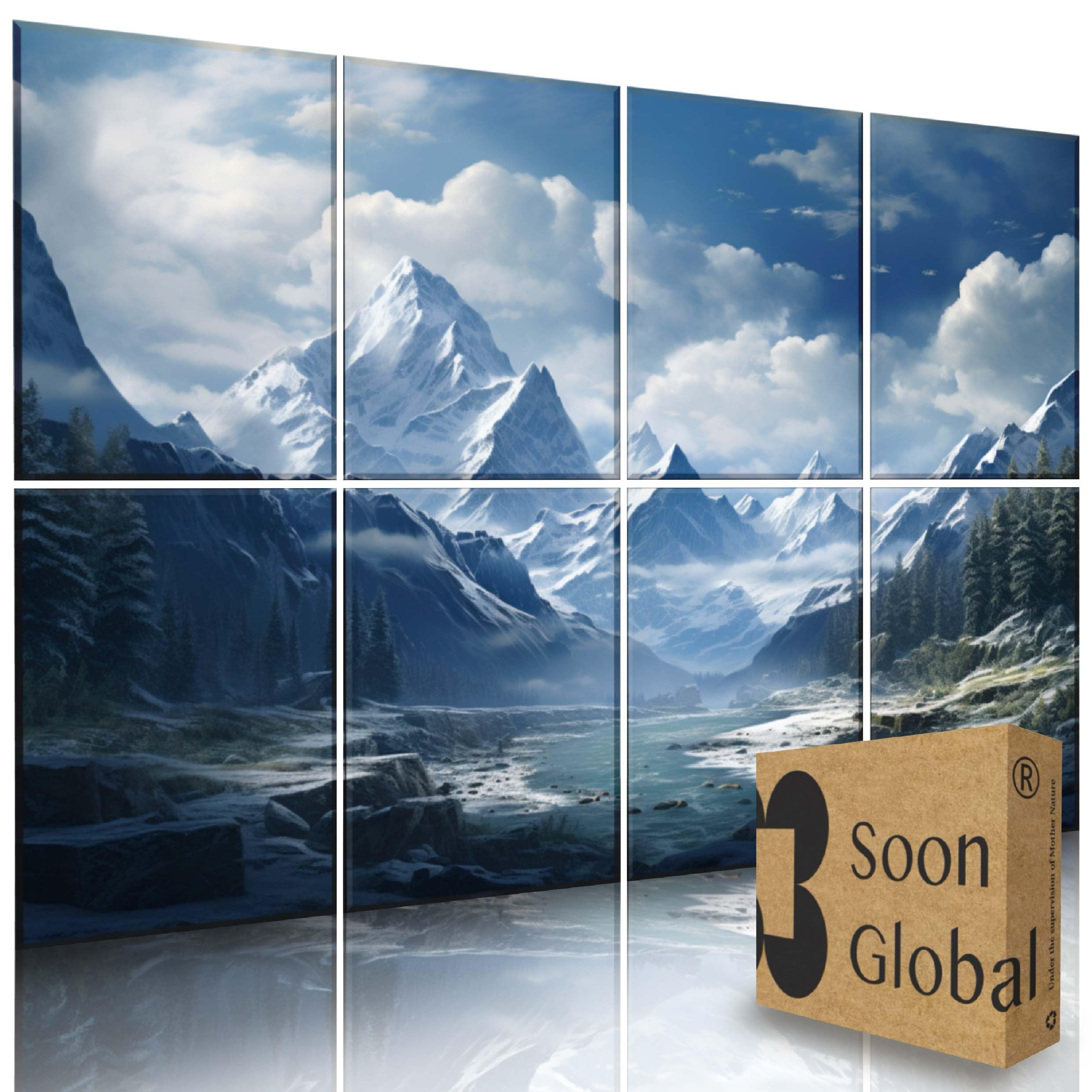 Soon Global 8 Pack Acoustical Wall Panels, 48 X 32 Inches Art Acoustic Panels, Decorative Acoustic Panels, Acoustic Wall Panels,