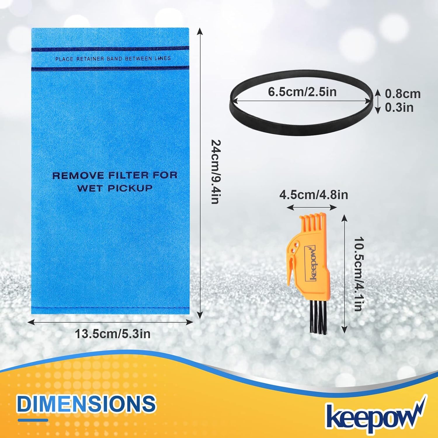 Keepow Wet Dry Vac Filter For Stinger 2.5 To 5 Gallon Wet Dry Vacuum Ws0255Va, Part# Vf2000, 12 Pack