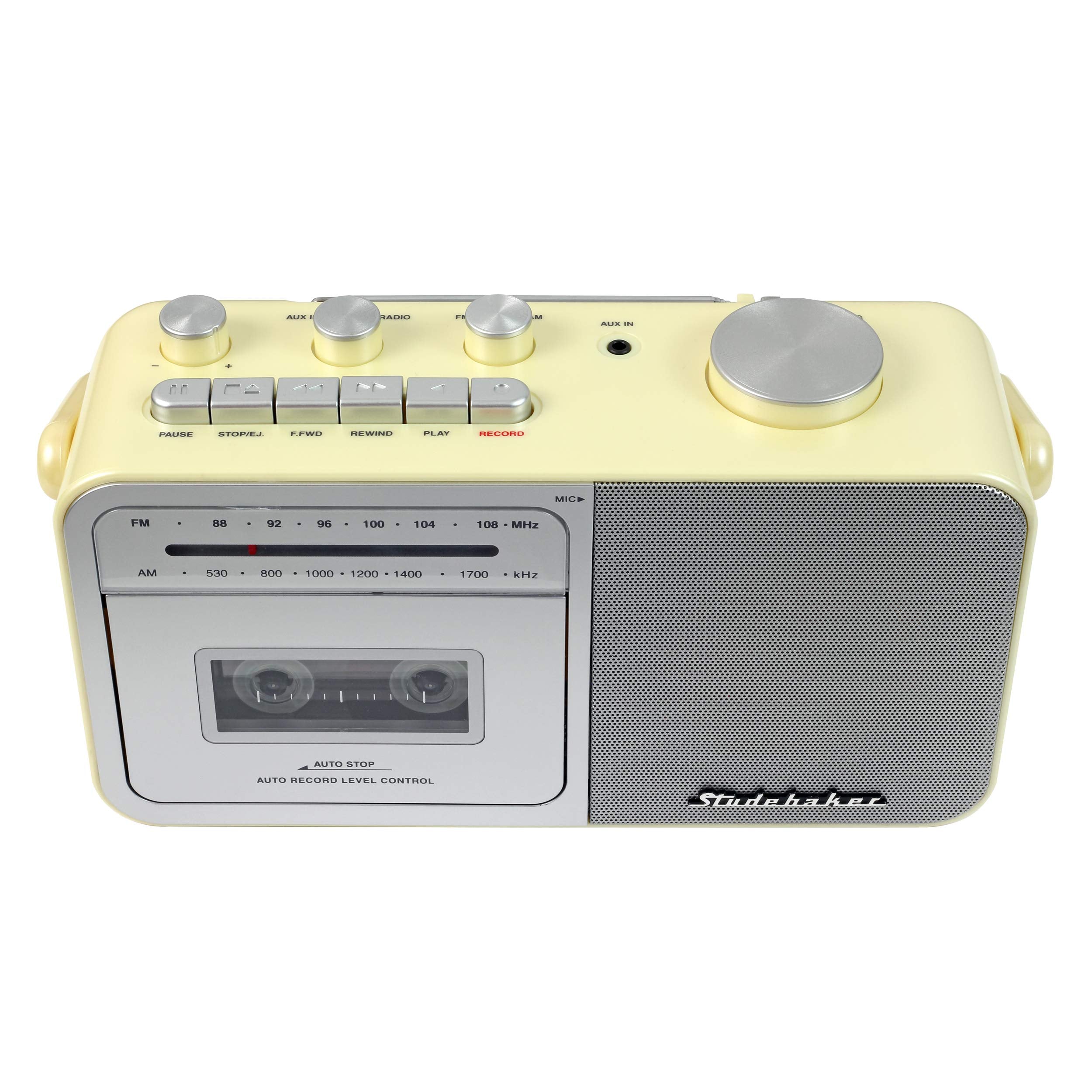 Studebaker Sb2130Cs Portable Cassette Player/Recorder With Am/Fm Radio (Cream/Silver)