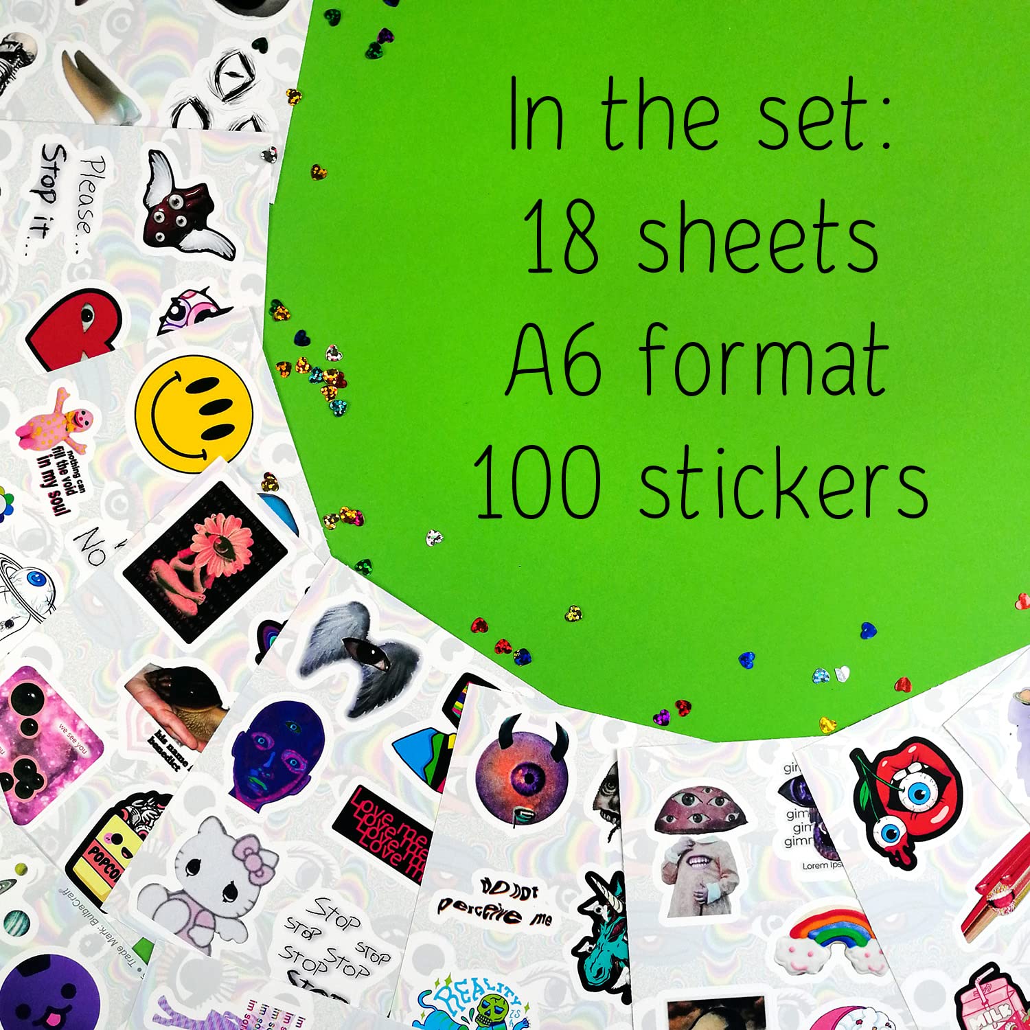 100Pcs Weirdcore Stickers, Weird Stickers For Adults, Weird Gifts, Weird Stuff, Weird Things, Psychedelic Stickers, Trippy Stick