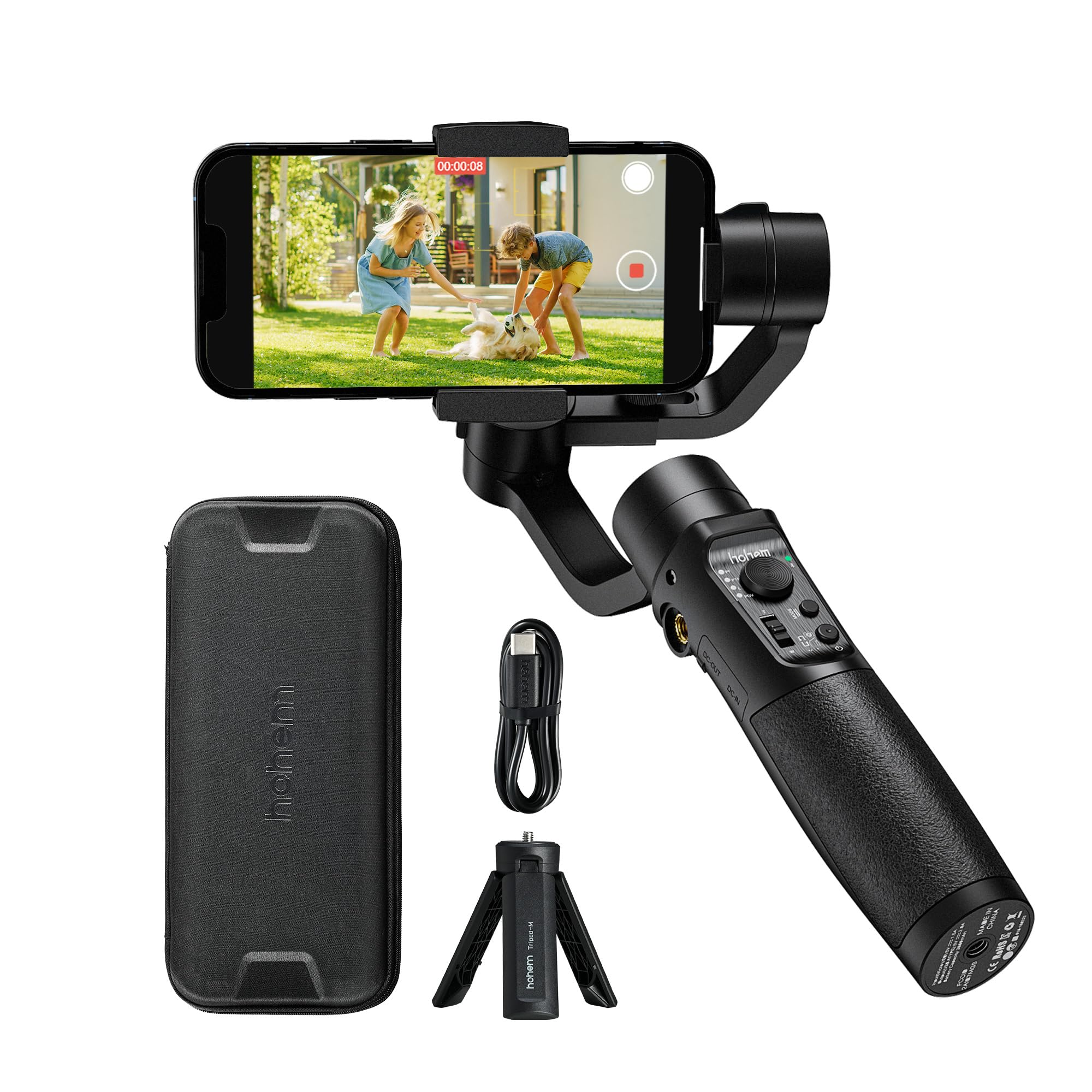 Hohem Isteady Mobile Plus Gimbal Stabilizer For Smartphone, 3 Axis Phone Gimbal For Android And Iphone 15,14,13,12 Pro, Stabilizer For Video Recording With Ultra Wide Angle Mode, 600� Inception