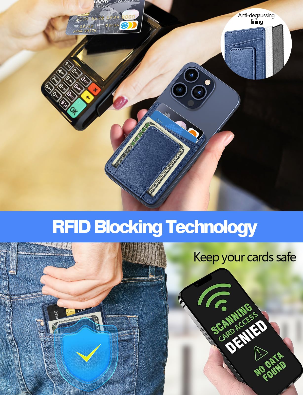 Magnetic Card Wallet Holder For Apple Magsafe, Magnetic Card Holder Magsafe Compatible With Iphone12 Iphone13/ 14 Magsafe Wallet