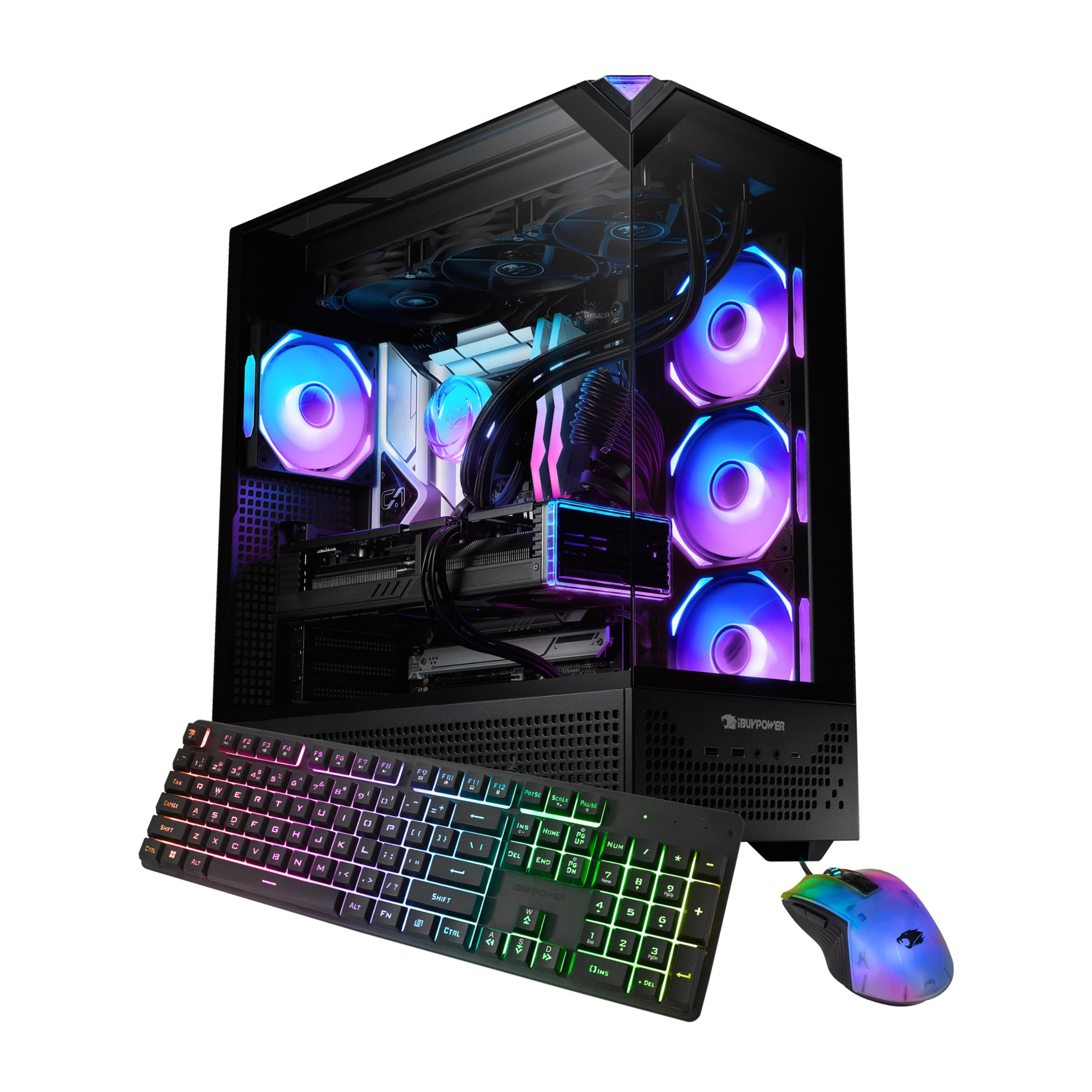 iBUYPOWER Element Pro Black Gaming PC Desktop Computer Intel Core i9 14900KF CPU, NVIDIA GeForce RTX 5070 12GB GPU, 32GB DDR5 RG