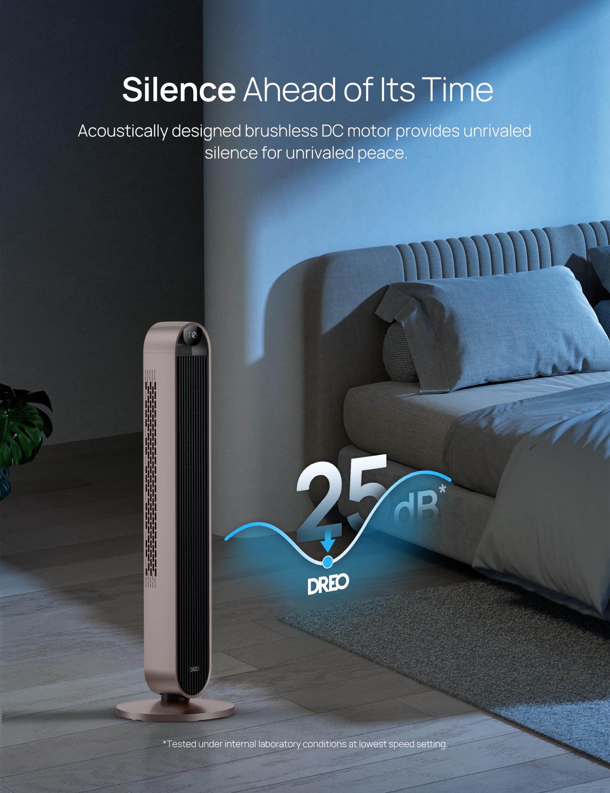 Dreo Smart Tower Fan Voice Control, 120 Oscillating Fan Works With Alexa/Google/App/Remote, 42 Inch, 25Db Quiet Dc Bladeless Fan