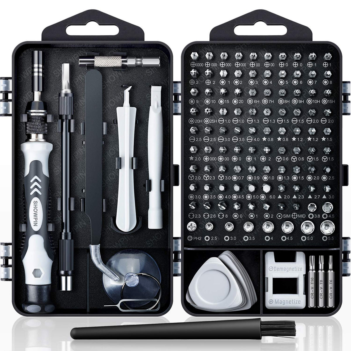 Showpin 122 In 1 Precision Computer Screwdriver Kit, Laptop Screwdriver Sets With 101 Magnetic Drill Bits, Electronics Tool Kit Compatible For Tablet, Pc, Iphone, Ps4 Repair