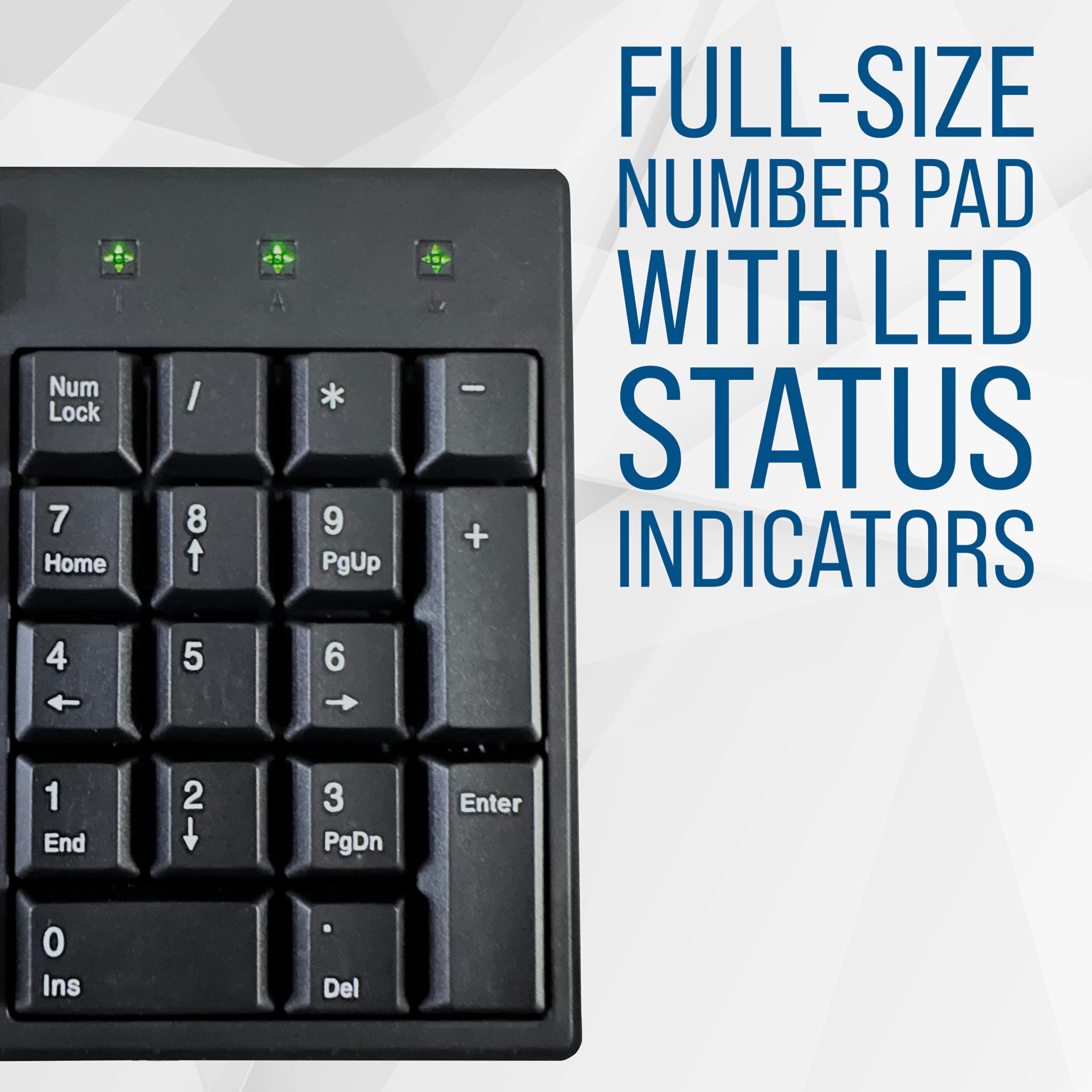 Manhattan Wired Computer Keyboard - Basic Black Keyboard - With 4.5Ft Usb-A Cable, 104-Keys, Foldable Stands - Compatible For Wi