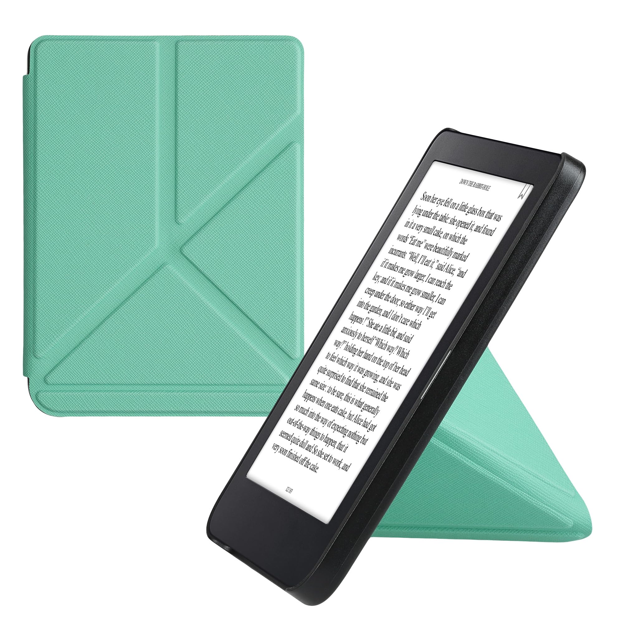 Kwmobile Origami Case Compatible With Kobo Clara 2E / Tolino Shine 4 Case   Slim Pu Leather Cover With Stand   Mint