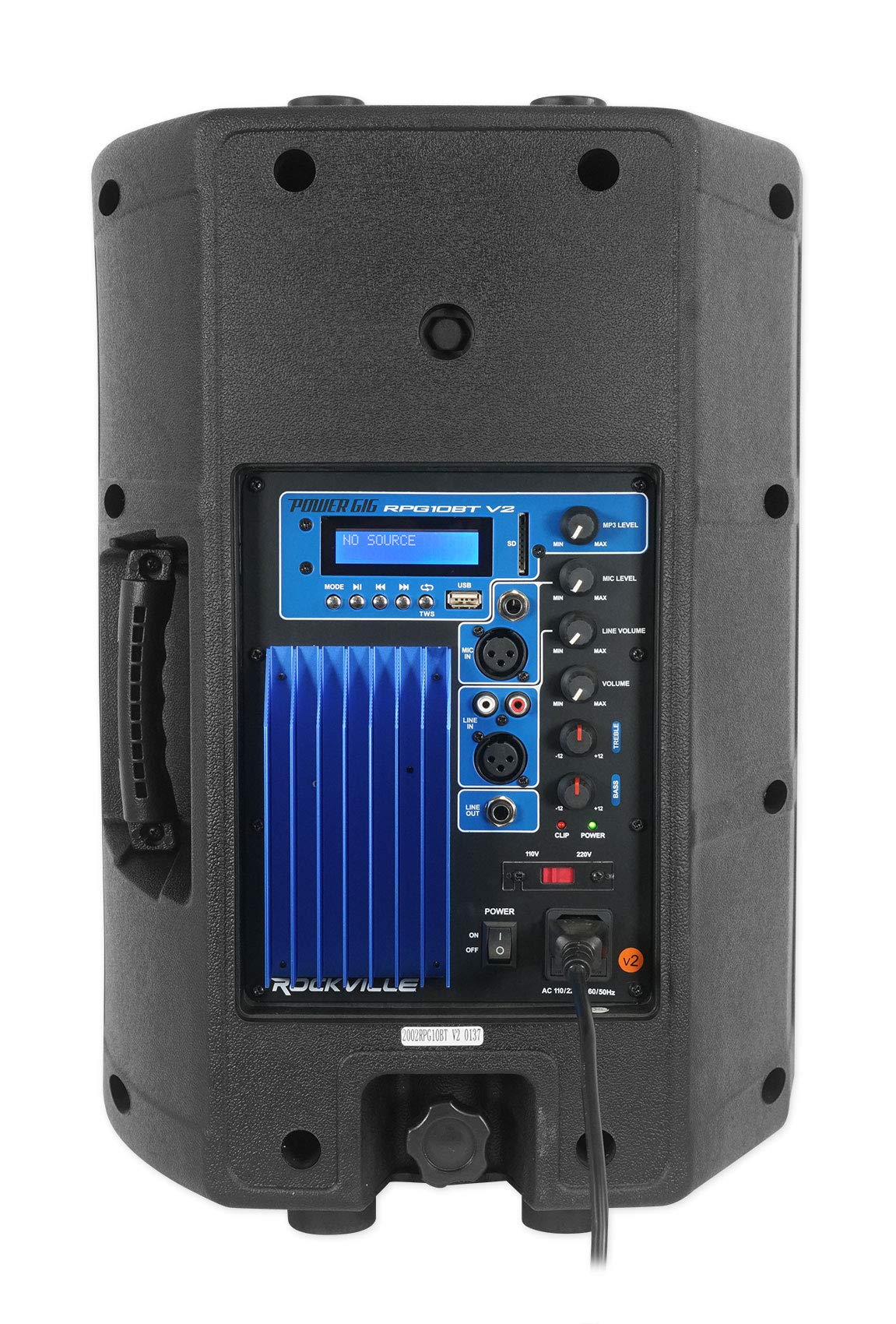 Rockville Rpg10Bt V2 600W 10 Powered Dj Pa Speaker, Bluetooth 5.0, Tws Wireless Linking, Remote, Eq, Usb/Sd, For Events And Perf