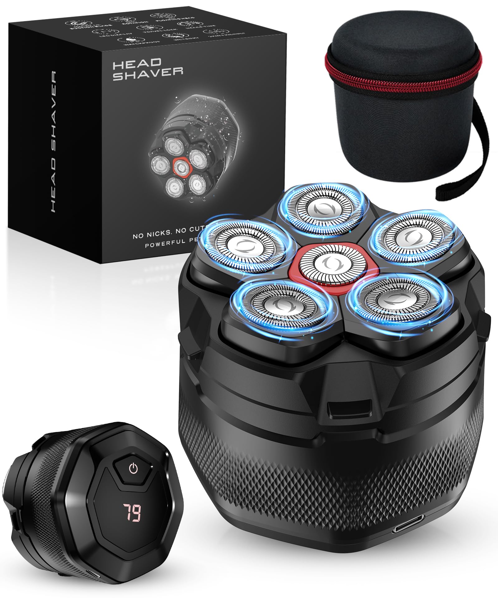 Head Shavers For Bald Men   Newly Designed Magnetic 6D Electric Razor, Ipx8 Waterproof Dry/Wet, 10000 Rpm High Speed Motor For F