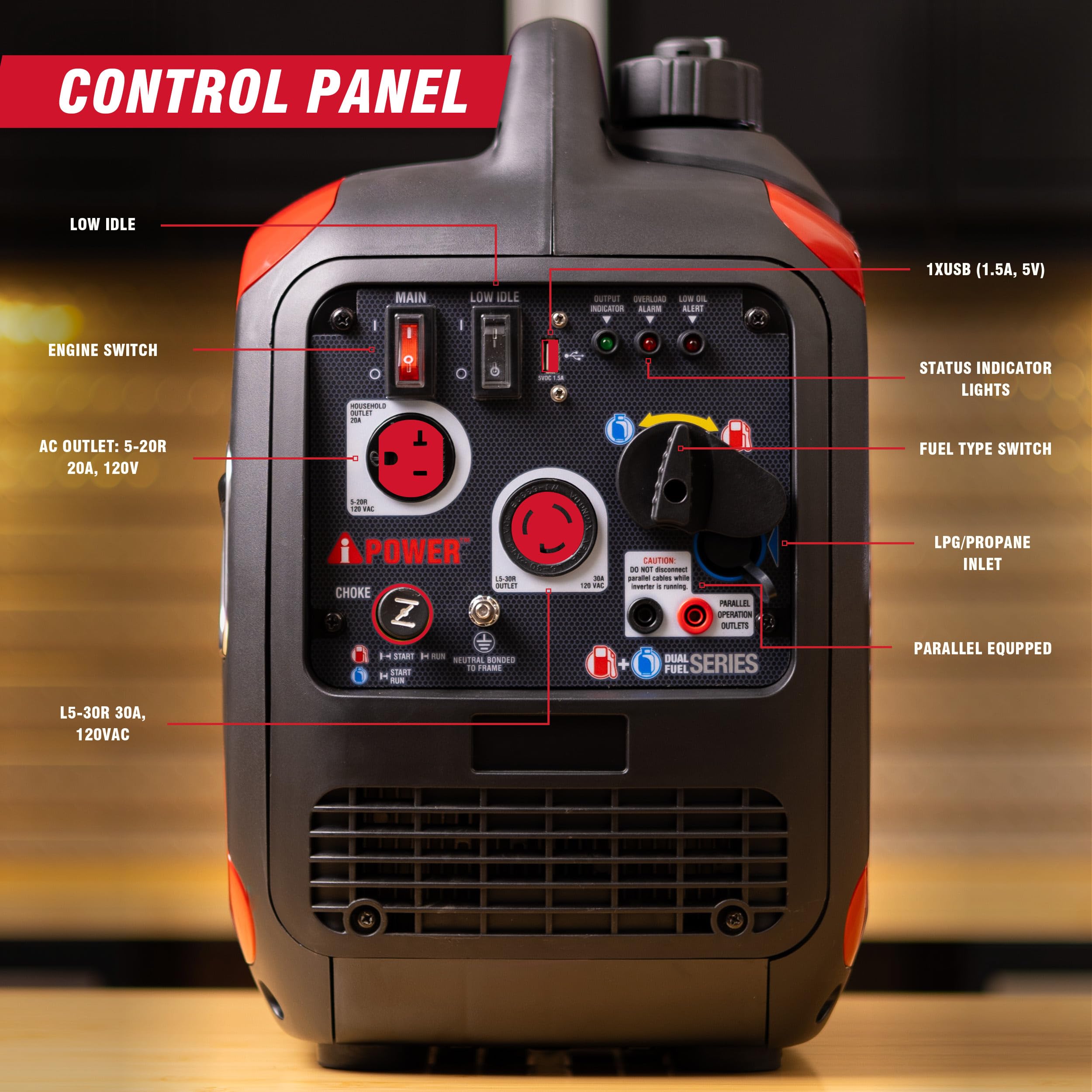 A Ipower Sua2000Id 2000 Watt Portable Inverter Generator Gas & Propane Powered, Small With Super Quiet Operation For Home, Rv, O