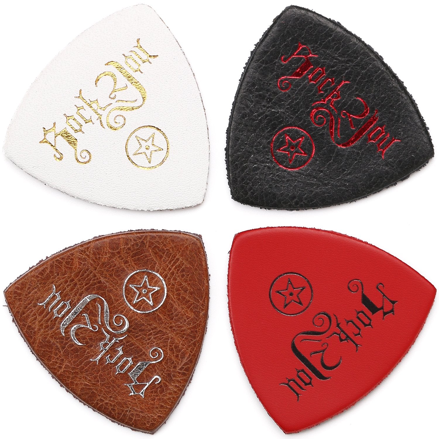 Anwenk Ukulele Picks Leather Ukulele Bass Picks Soft Genuine Leather Top Grade MultiColor,4 Pack