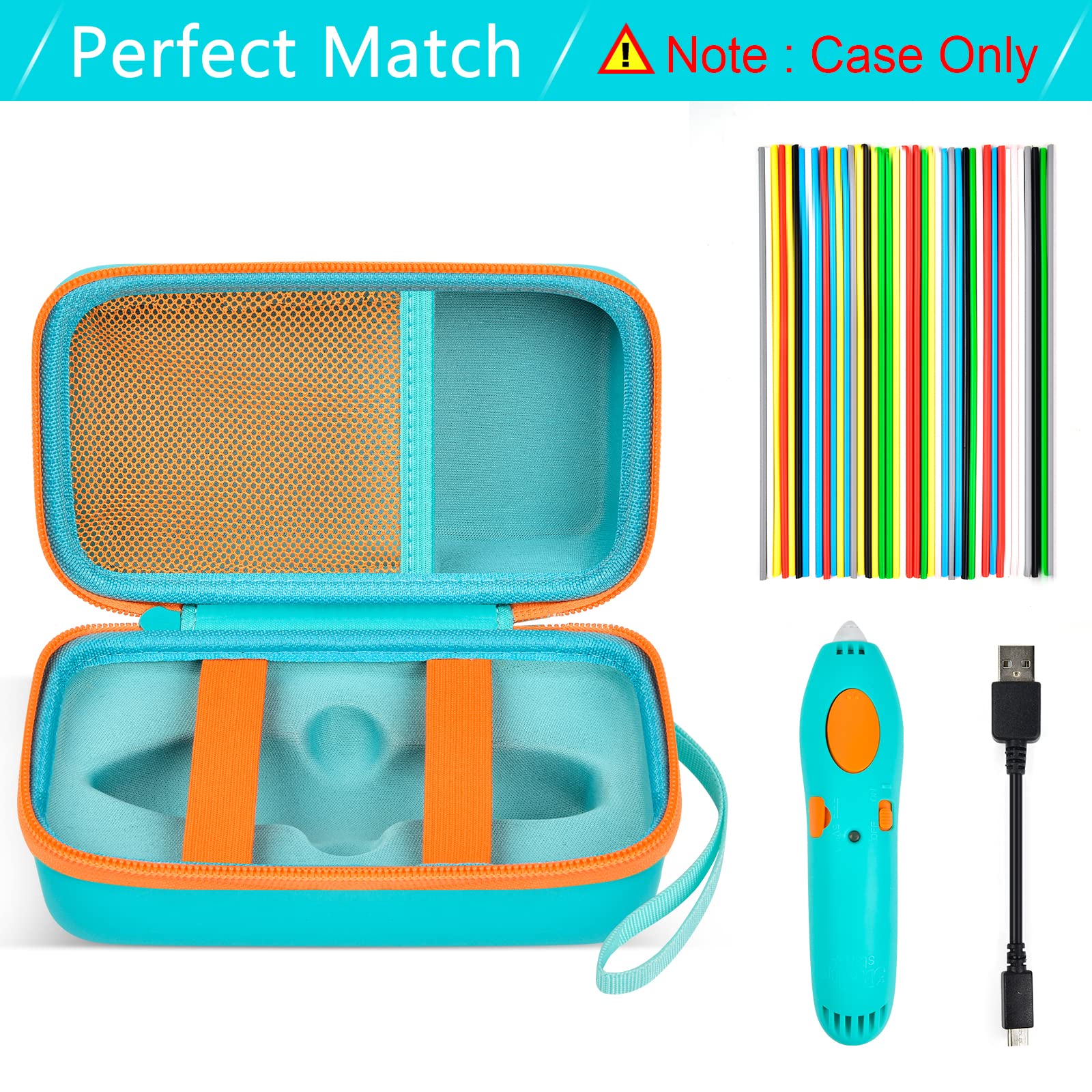 Ankhoh Case Compatible With 3Doodler Start+ Essentials (2022) For 3D Pen Set For Kids, Storage Organizer Holder For Printing Fil