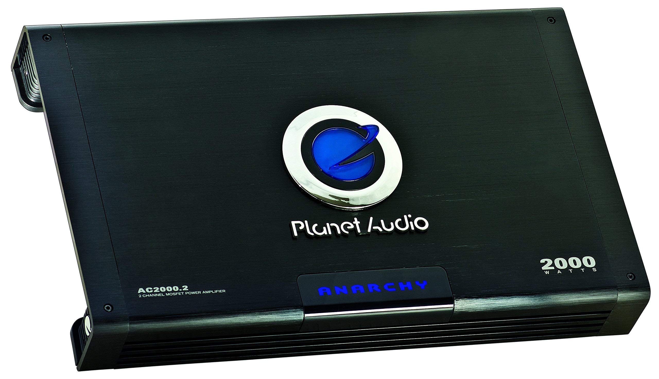 Planet Audio AC2000.2 2 Channel Car Amplifier - 2000W, MOSFET, Black, High/Low Inputs, Subwoofer Compatible
