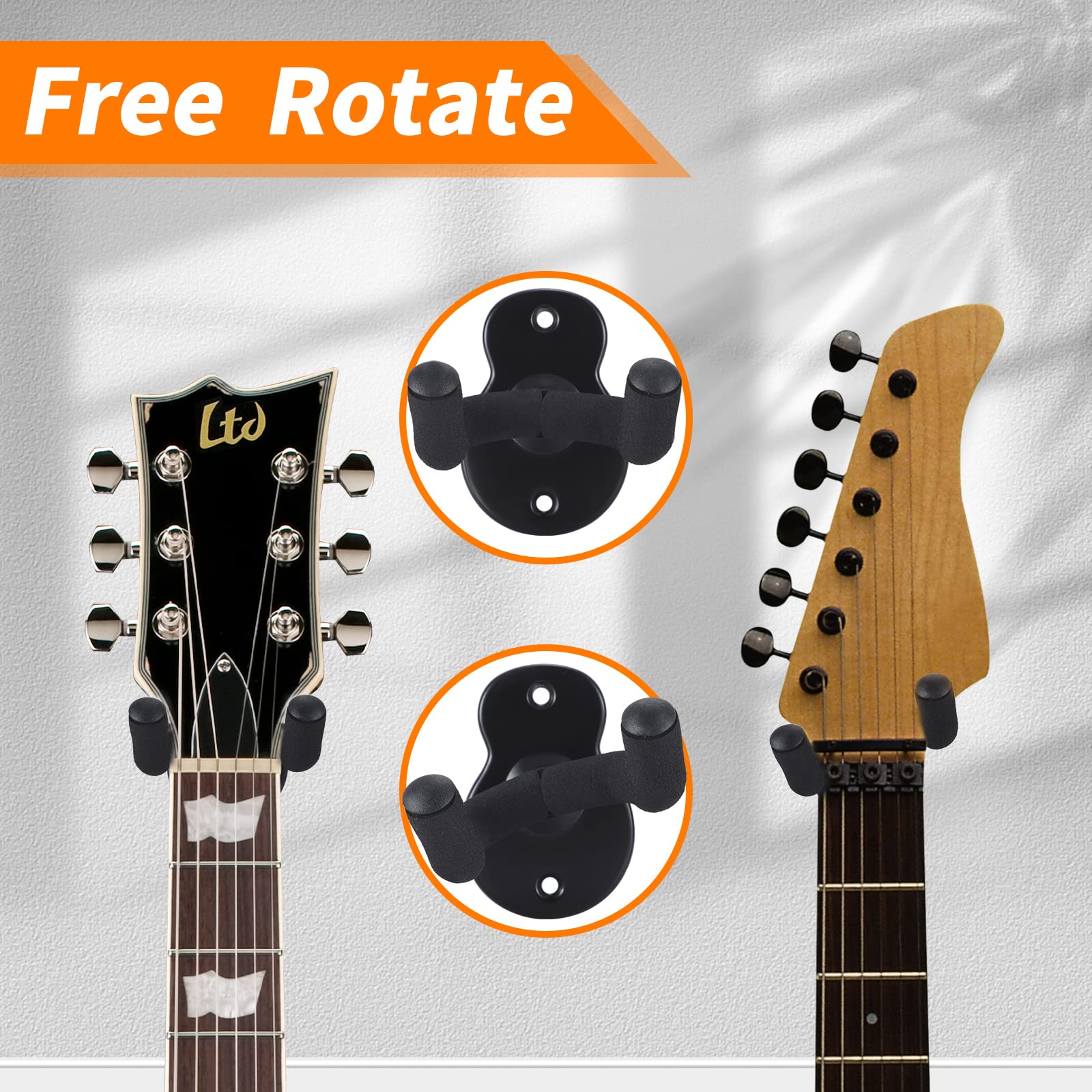 Guitar Wall Mount,Ukulele Hanger Hook Holder Stand Guitar Hangers Hooks For Acoustic Electric Bass Guitars And Ukulele (4 Set)