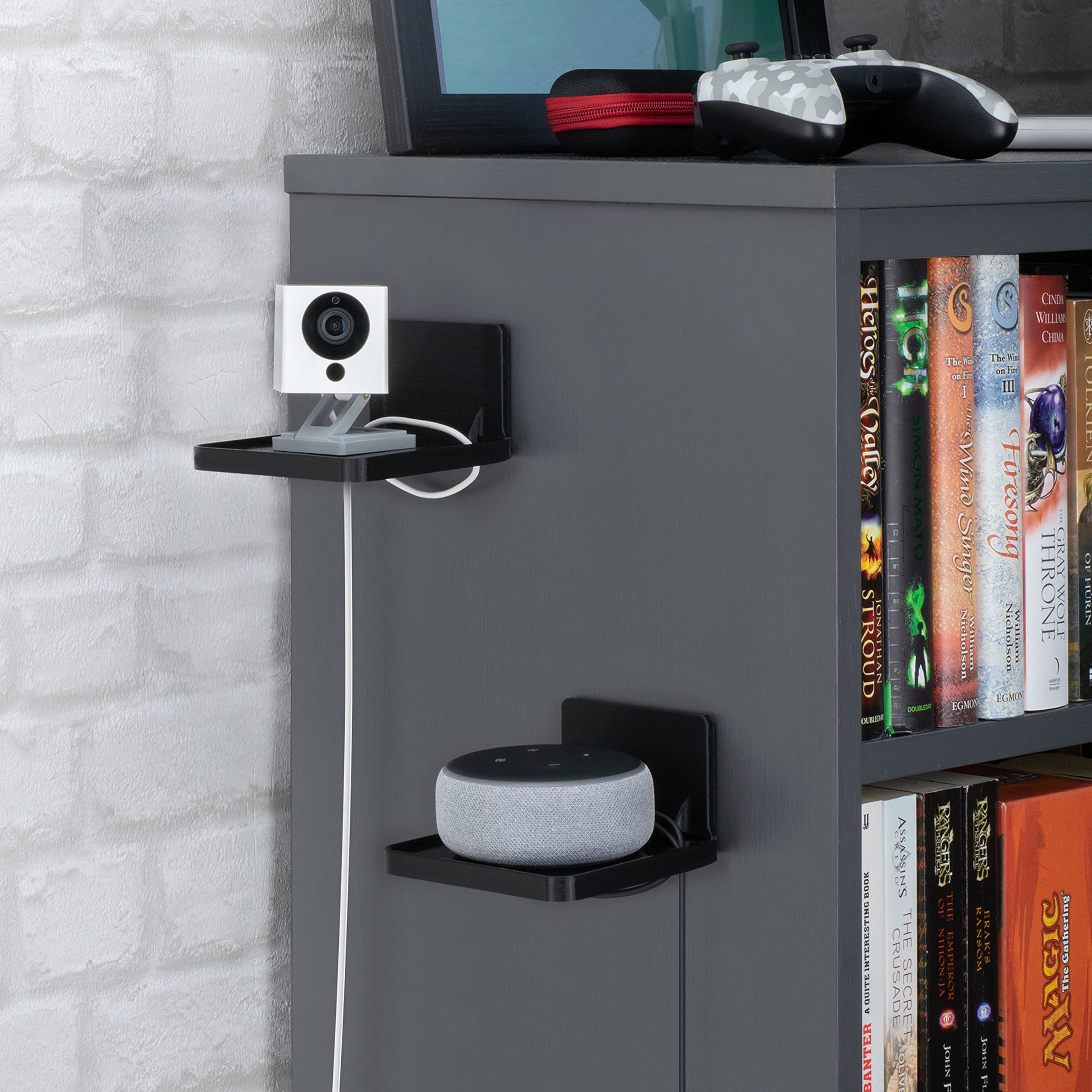 Brainwavz Drill Free Wall Mount Shelf For Security Cameras, Baby Monitors, Speakers & More, Universal Holder, Strong Adheasive,