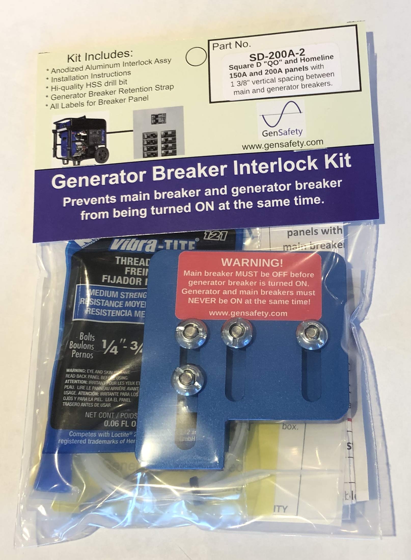 Nsd200A Square D Generator Interlock Kit Qo And Homeline   Anodized