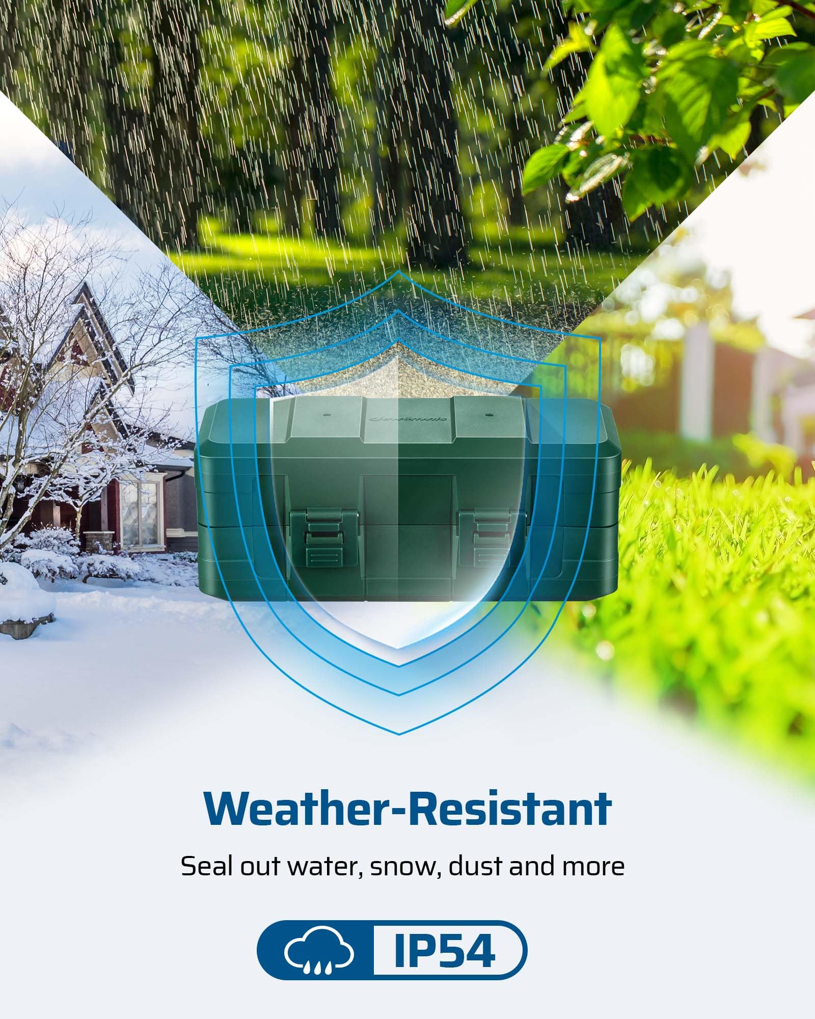 Dewenwils [3 Pack] Outdoor Extension Cord Cover, Weatherproof Connection Box With Pp Material, Waterproof Electrical Cord Protec